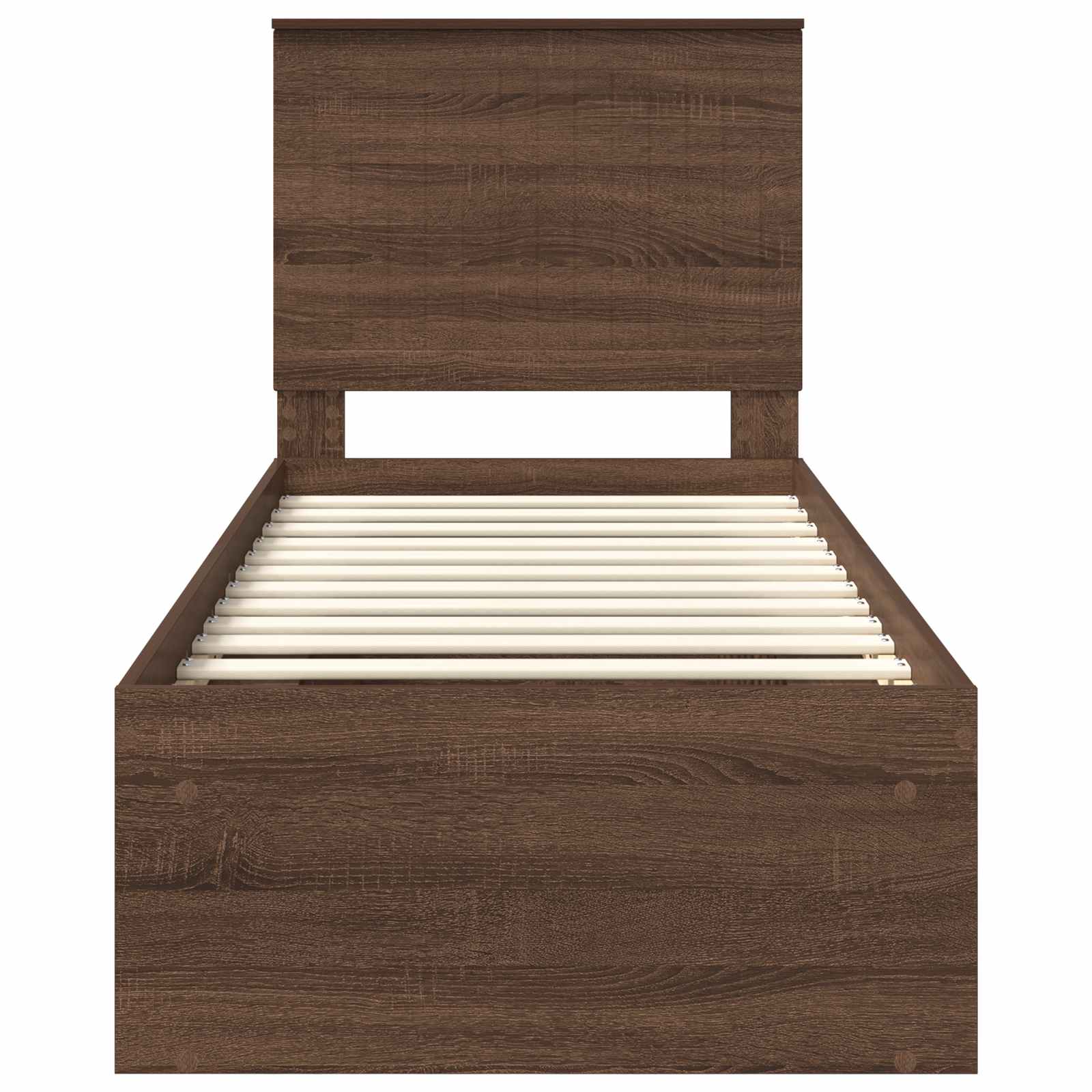 vidaXL Ramka łóżka Brązowy dąb 75 x 190 cm Lite drewno sosnowe