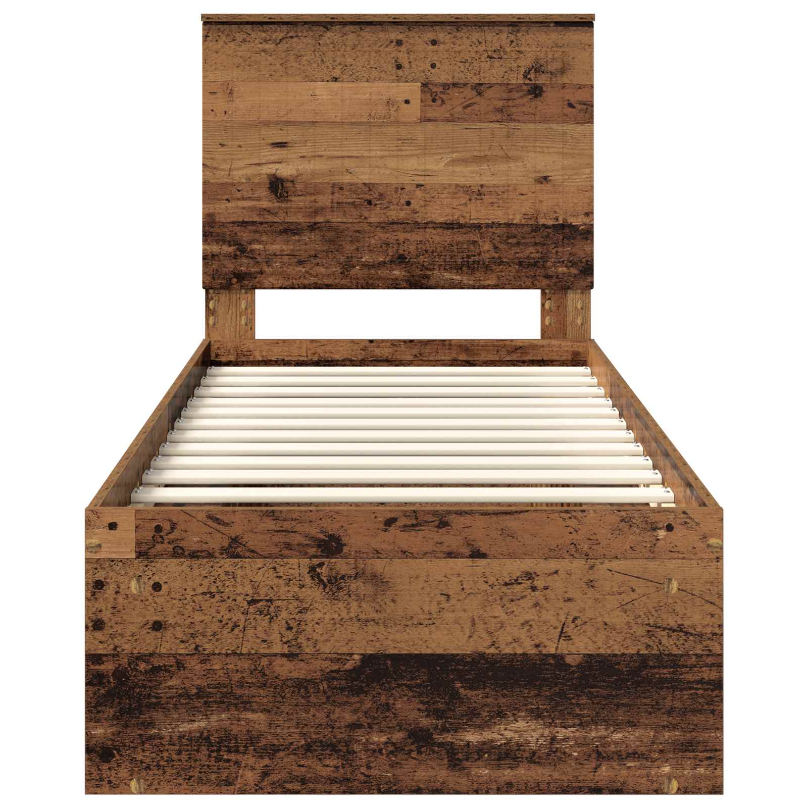 vidaXL Ramka łóżka Stare drewno 75 x 190 cm Lite drewno sosnowe