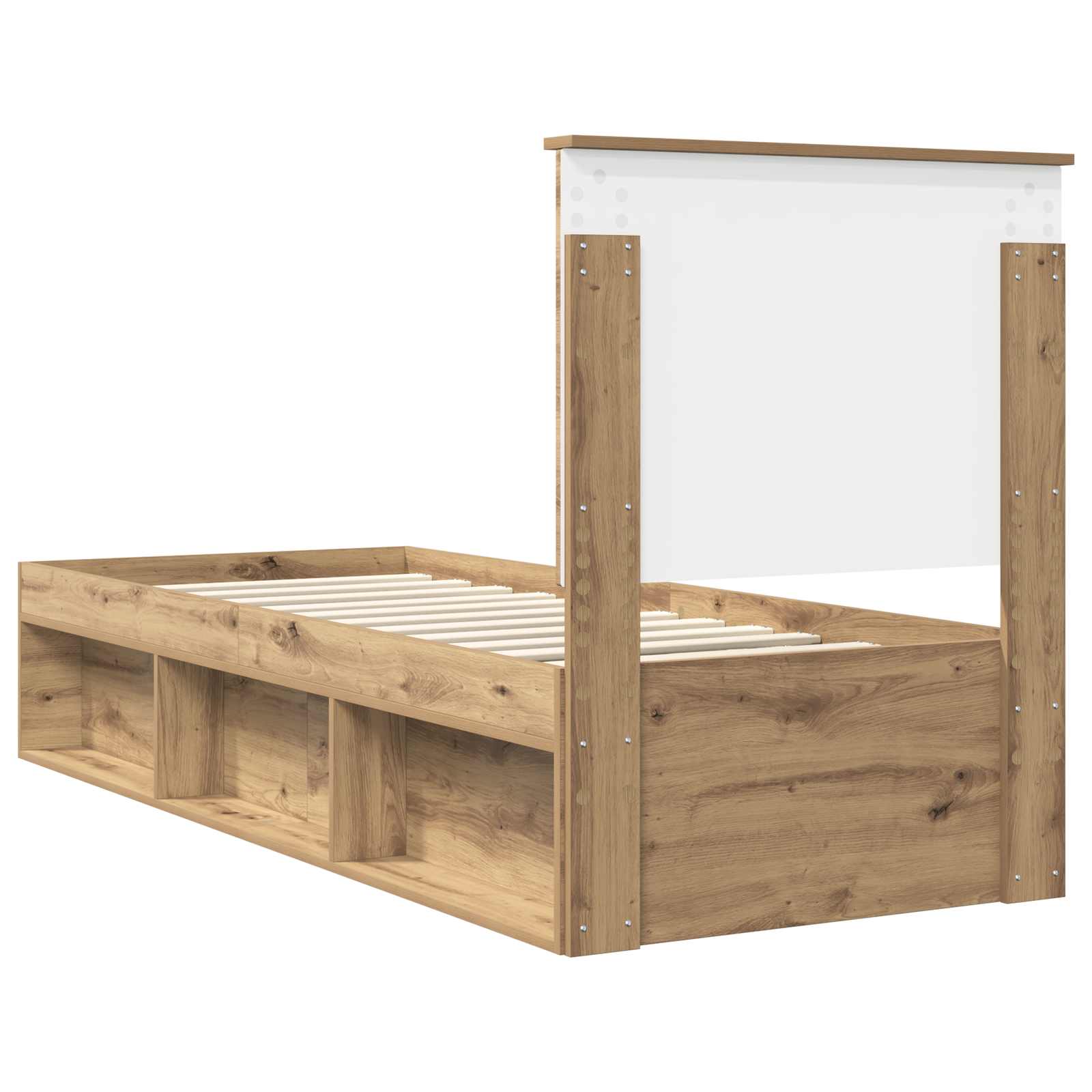 vidaXL Ramka łóżka Dąb rzemieślniczy 75 x 190 cm Lite drewno sosnowe