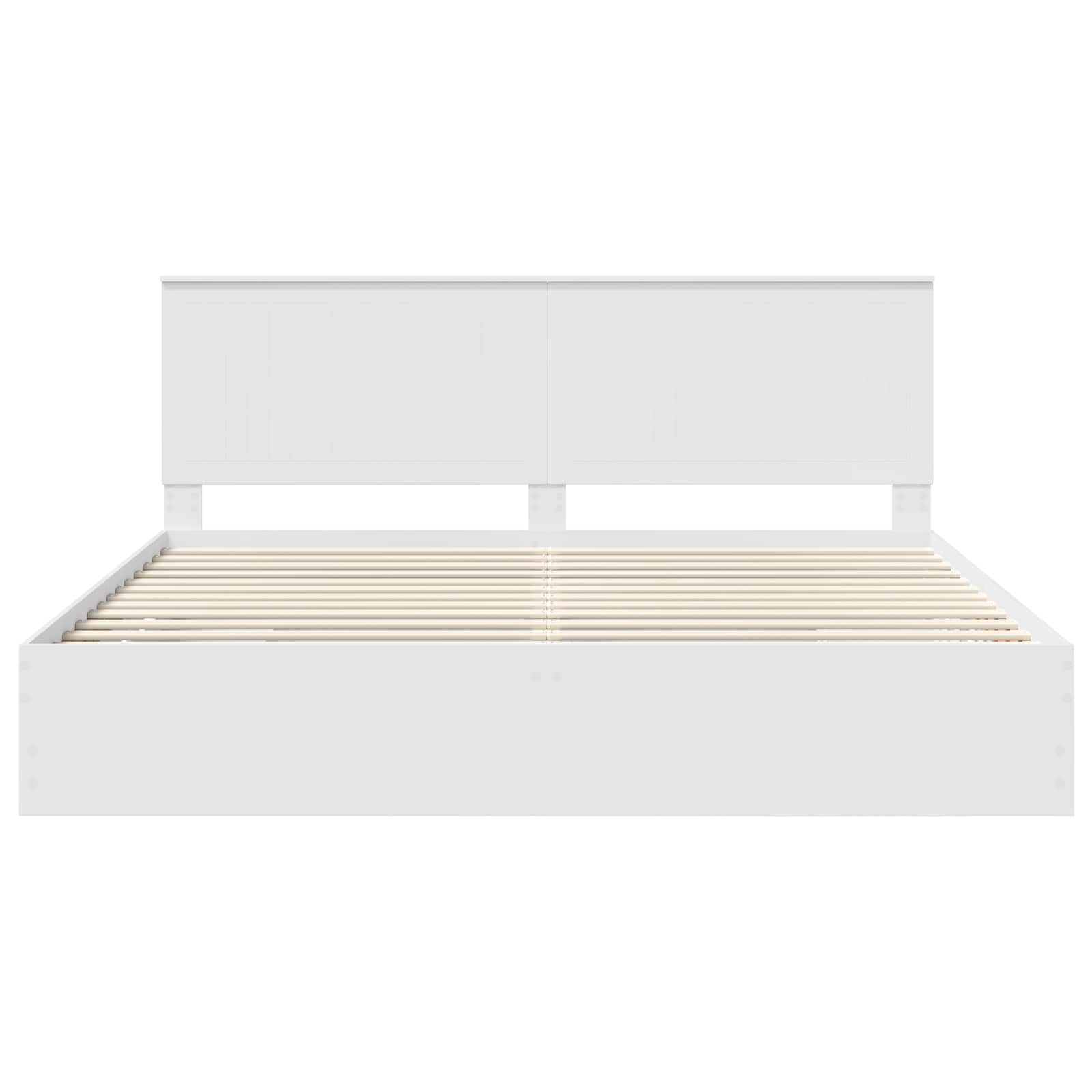 vidaXL Ramka łóżka z szufladą Biały 200 x 200 cm Drewno inżynieryjne