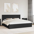 vidaXL Ramka łóżka z szufladą Czarny 200 x 200 cm Drewno inżynieryjne