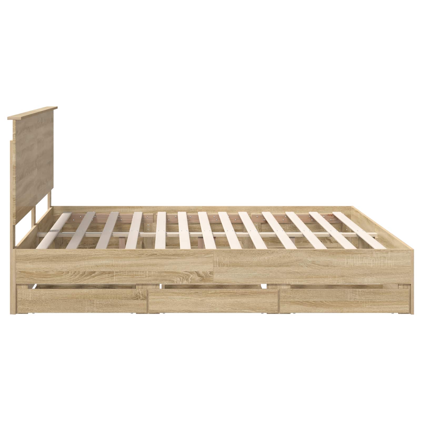 vidaXL Ramka łóżka Dąb Sonoma 200 x 200 cm Drewno inżynieryjne