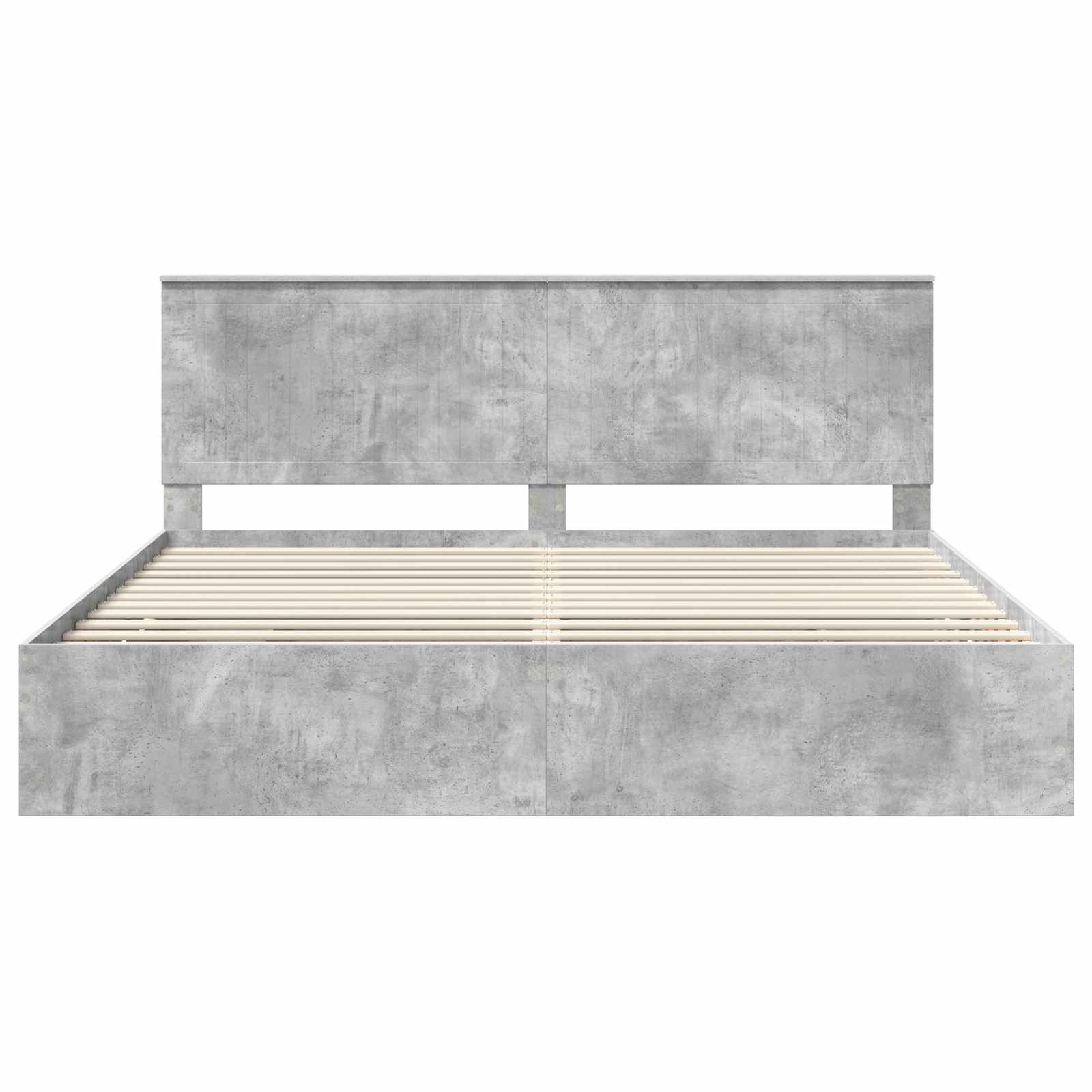 vidaXL Ramka łóżka Betonowy szary 200 x 200 cm Drewno inżynieryjne