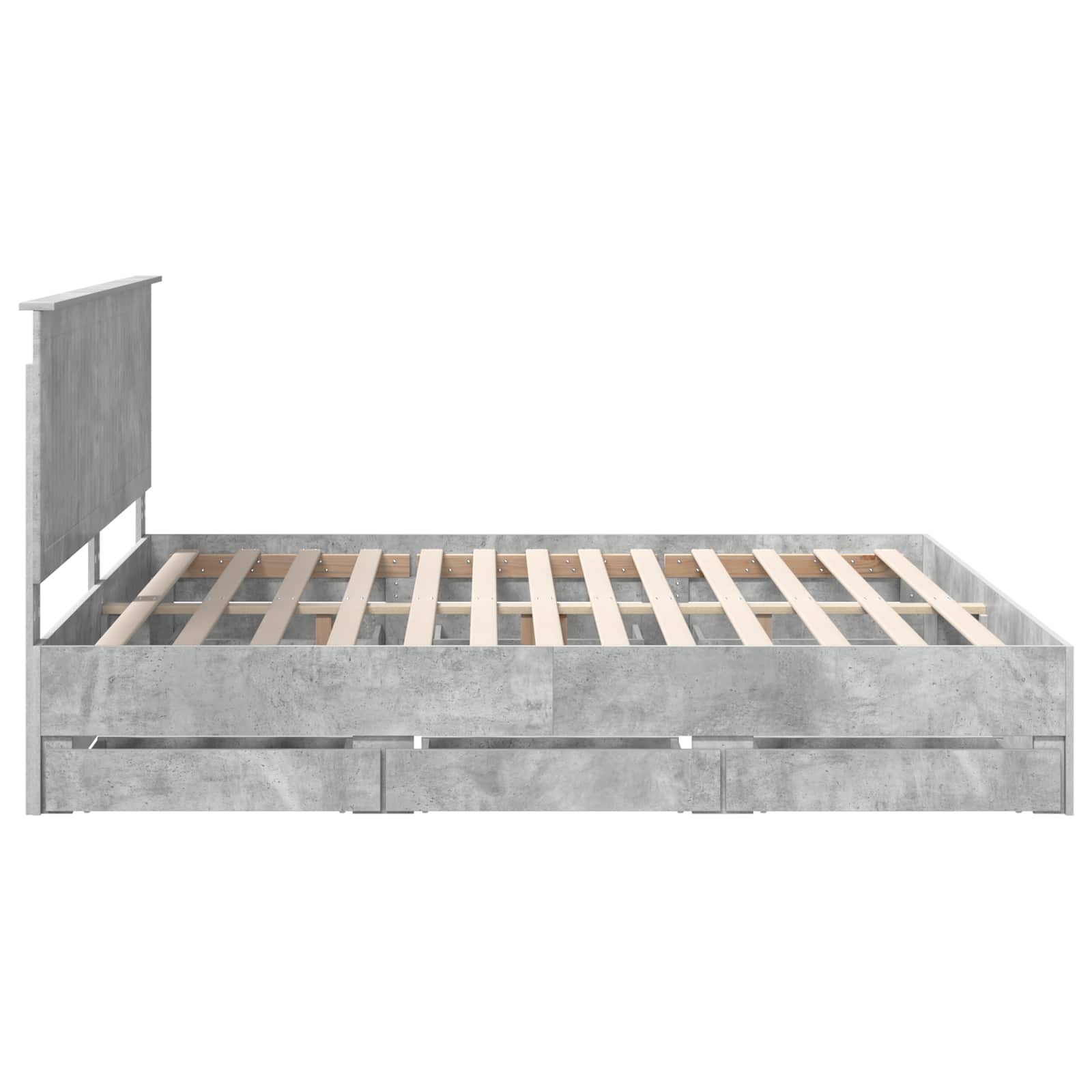 vidaXL Ramka łóżka Betonowy szary 200 x 200 cm Drewno inżynieryjne