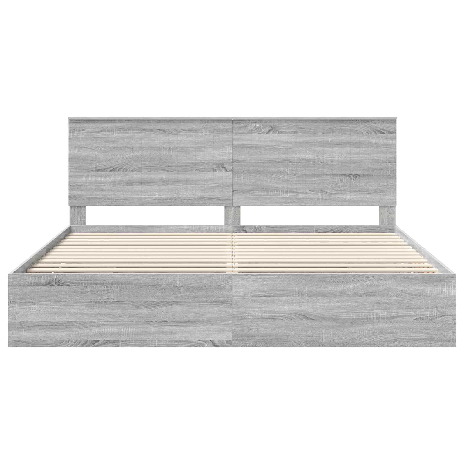 vidaXL Ramka łóżka Szary Sonoma 200 x 200 cm Drewno inżynieryjne