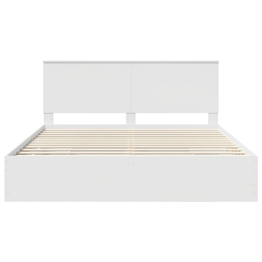 vidaXL Ramka łóżka z szufladą Biały 180 x 200 cm Drewno inżynieryjne