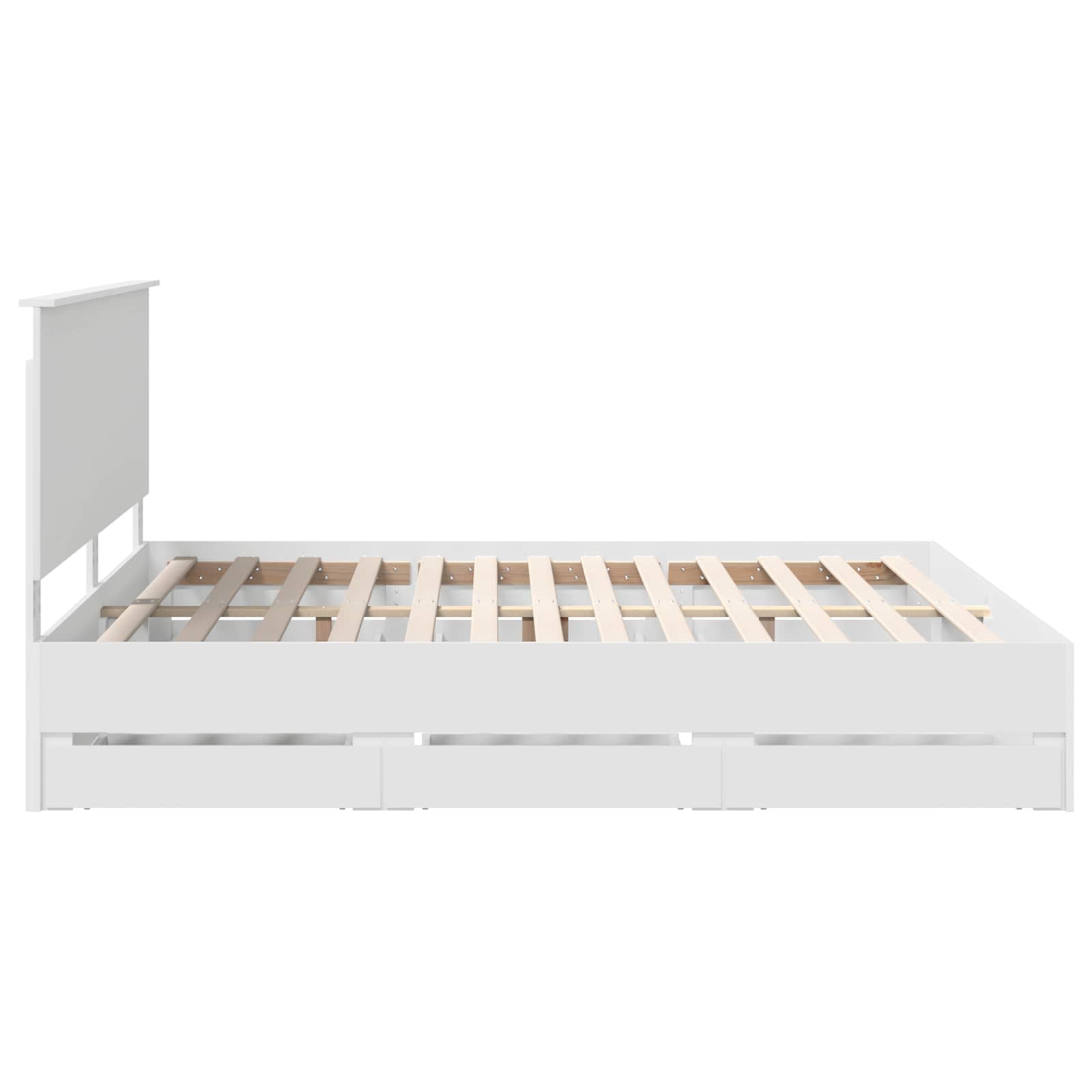 vidaXL Ramka łóżka z szufladą Biały 180 x 200 cm Drewno inżynieryjne