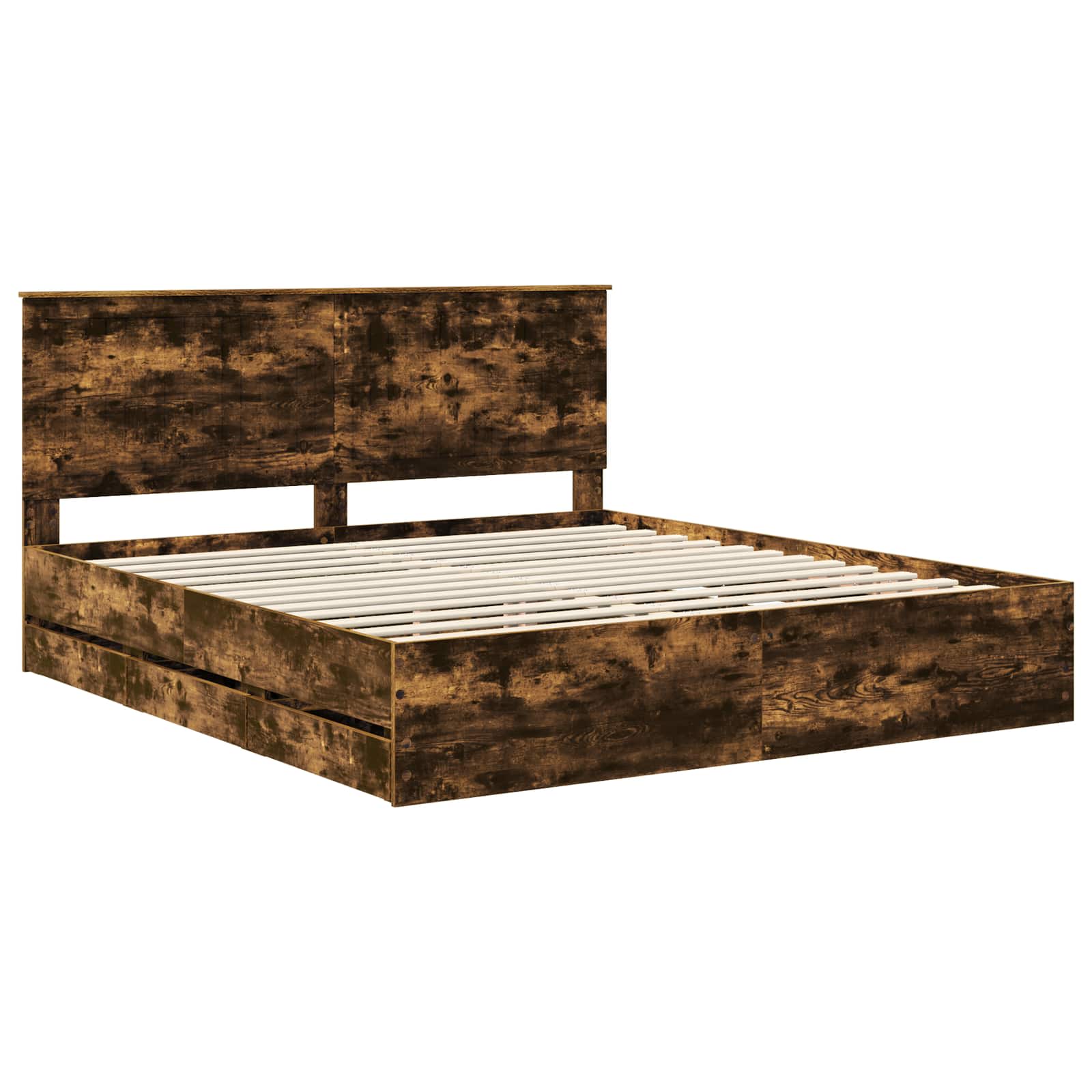vidaXL Ramka łóżka Dąb wędzony 180 x 200 cm Drewno inżynieryjne