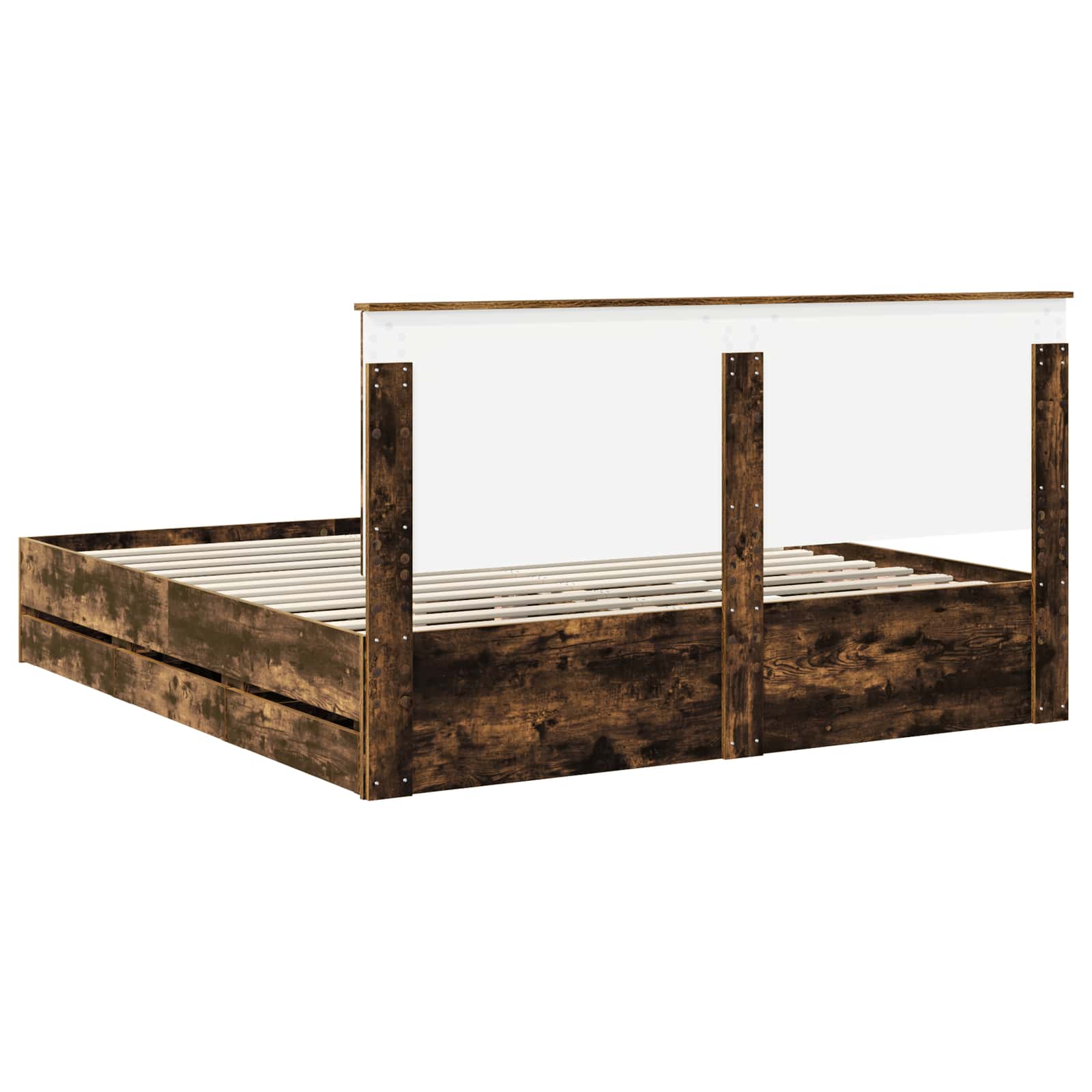 vidaXL Ramka łóżka Dąb wędzony 180 x 200 cm Drewno inżynieryjne