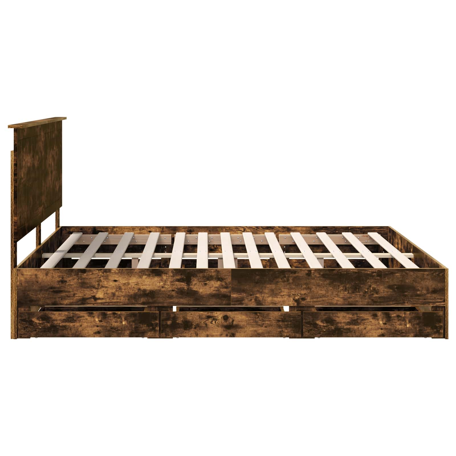 vidaXL Ramka łóżka Dąb wędzony 180 x 200 cm Drewno inżynieryjne