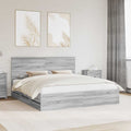 vidaXL Ramka łóżka Szary Sonoma 180 x 200 cm Drewno inżynieryjne