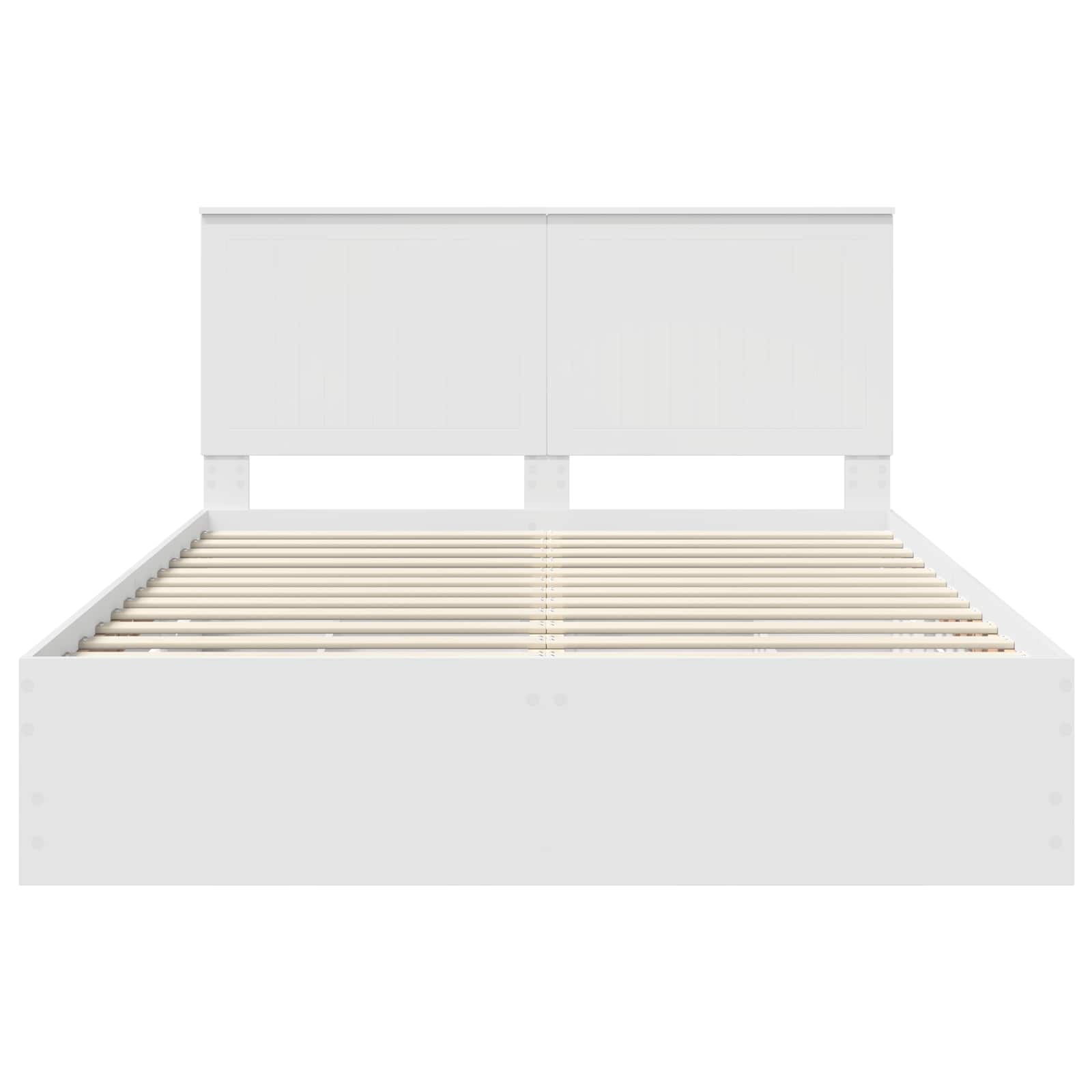 vidaXL Ramka łóżka z szufladą Biały 150 x 200 cm Drewno inżynieryjne