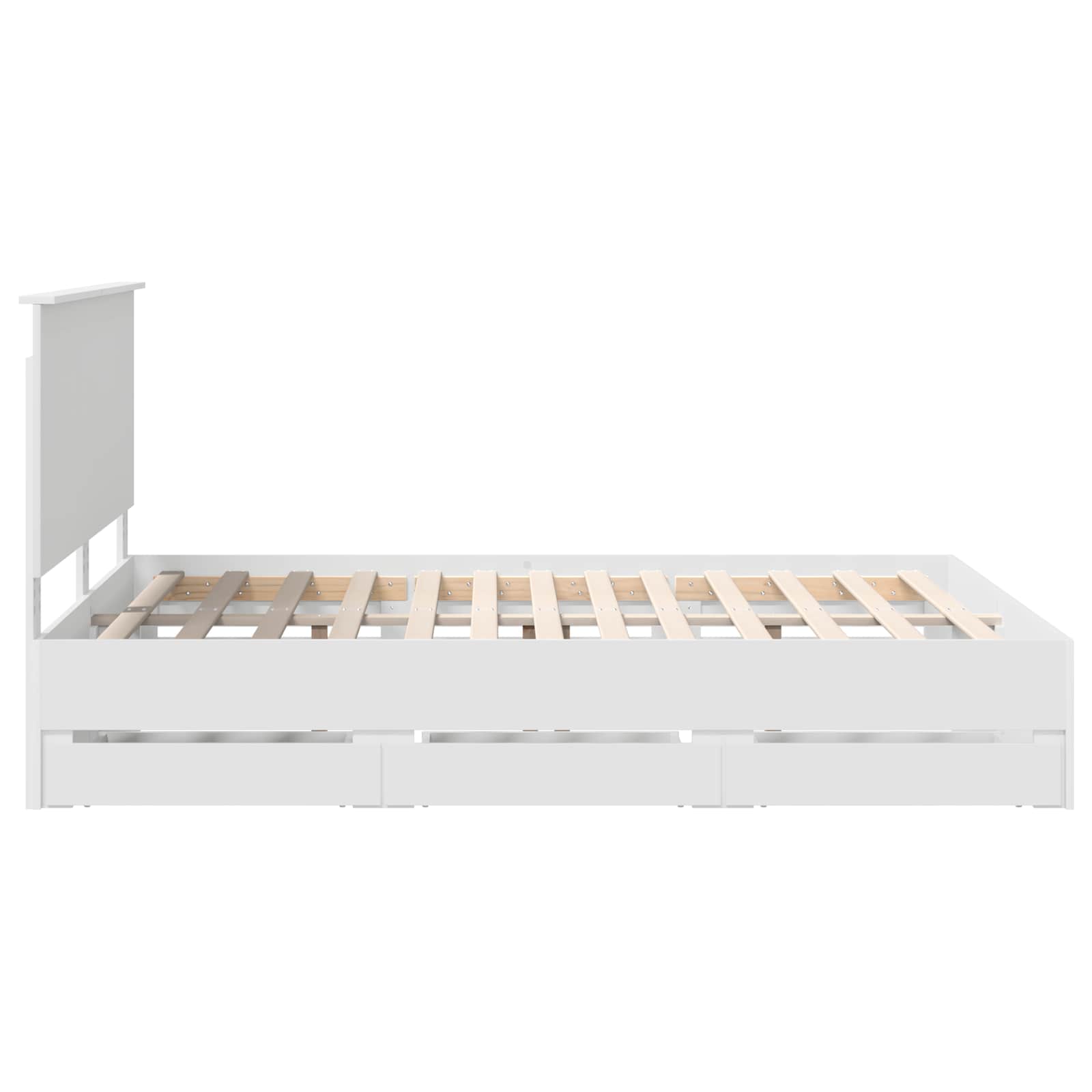 vidaXL Ramka łóżka z szufladą Biały 150 x 200 cm Drewno inżynieryjne