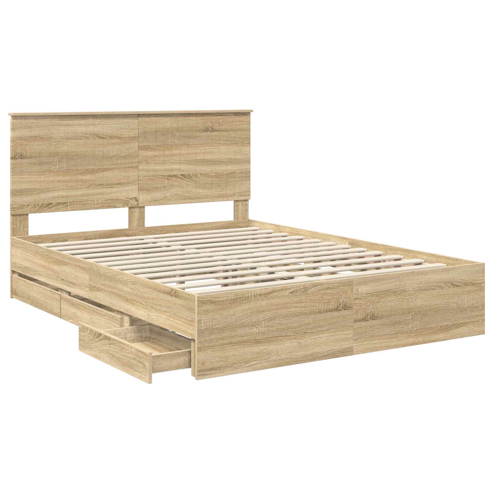 vidaXL Ramka łóżka Dąb Sonoma 150 x 200 cm Drewno inżynieryjne