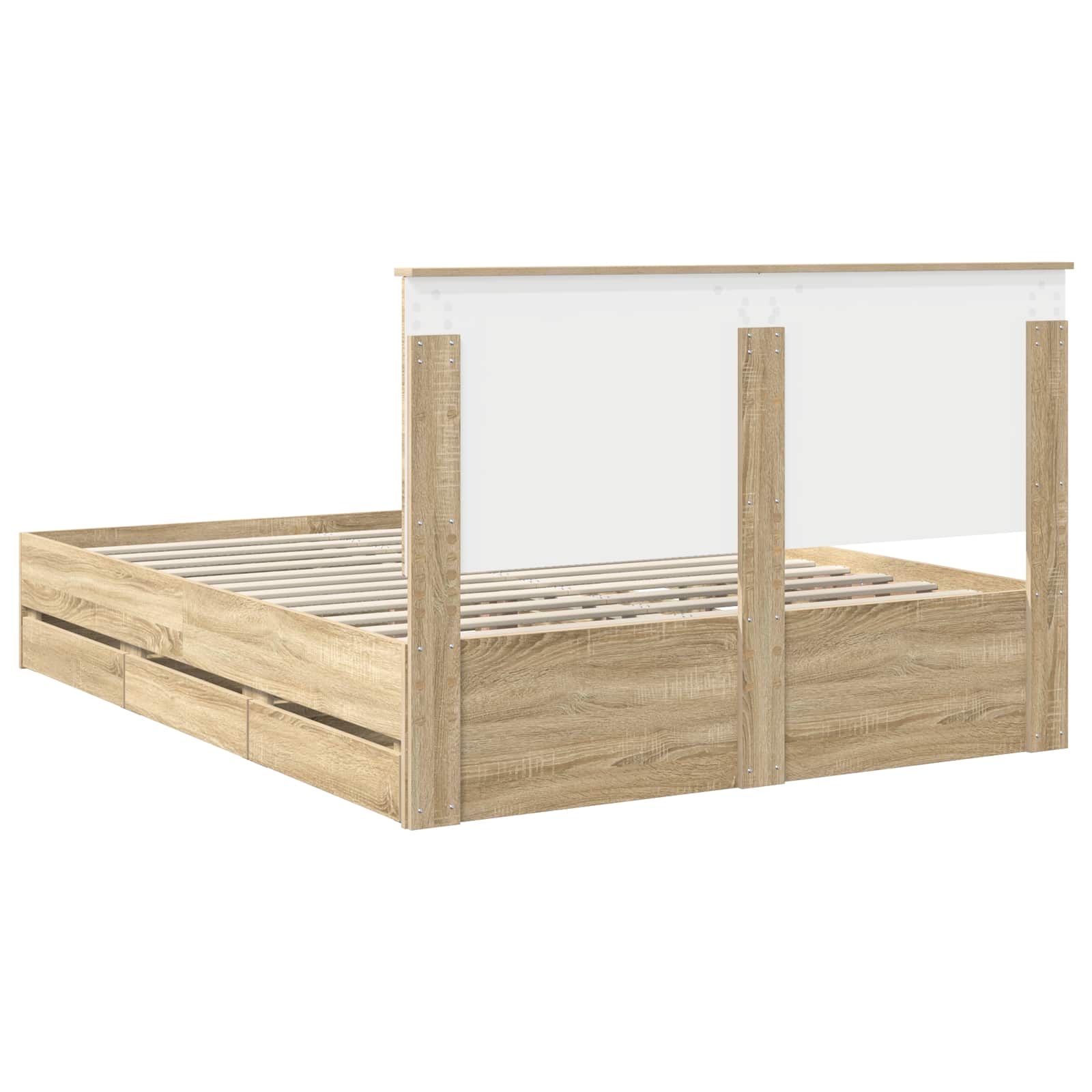 vidaXL Ramka łóżka Dąb Sonoma 150 x 200 cm Drewno inżynieryjne