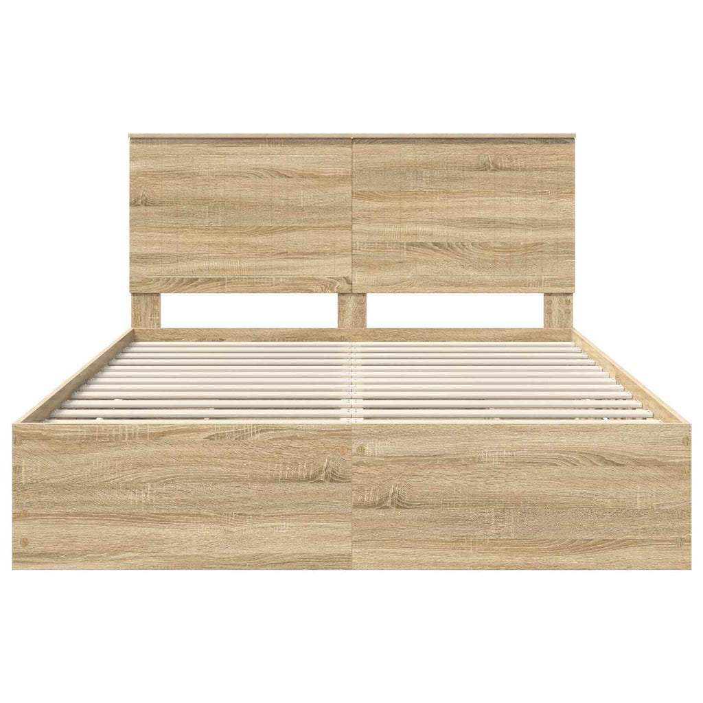vidaXL Ramka łóżka Dąb Sonoma 150 x 200 cm Drewno inżynieryjne