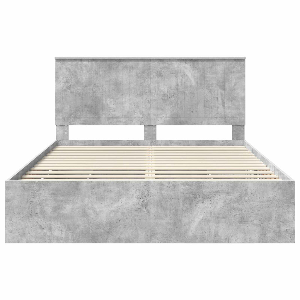 vidaXL Ramka łóżka Betonowy szary 150 x 200 cm Drewno inżynieryjne