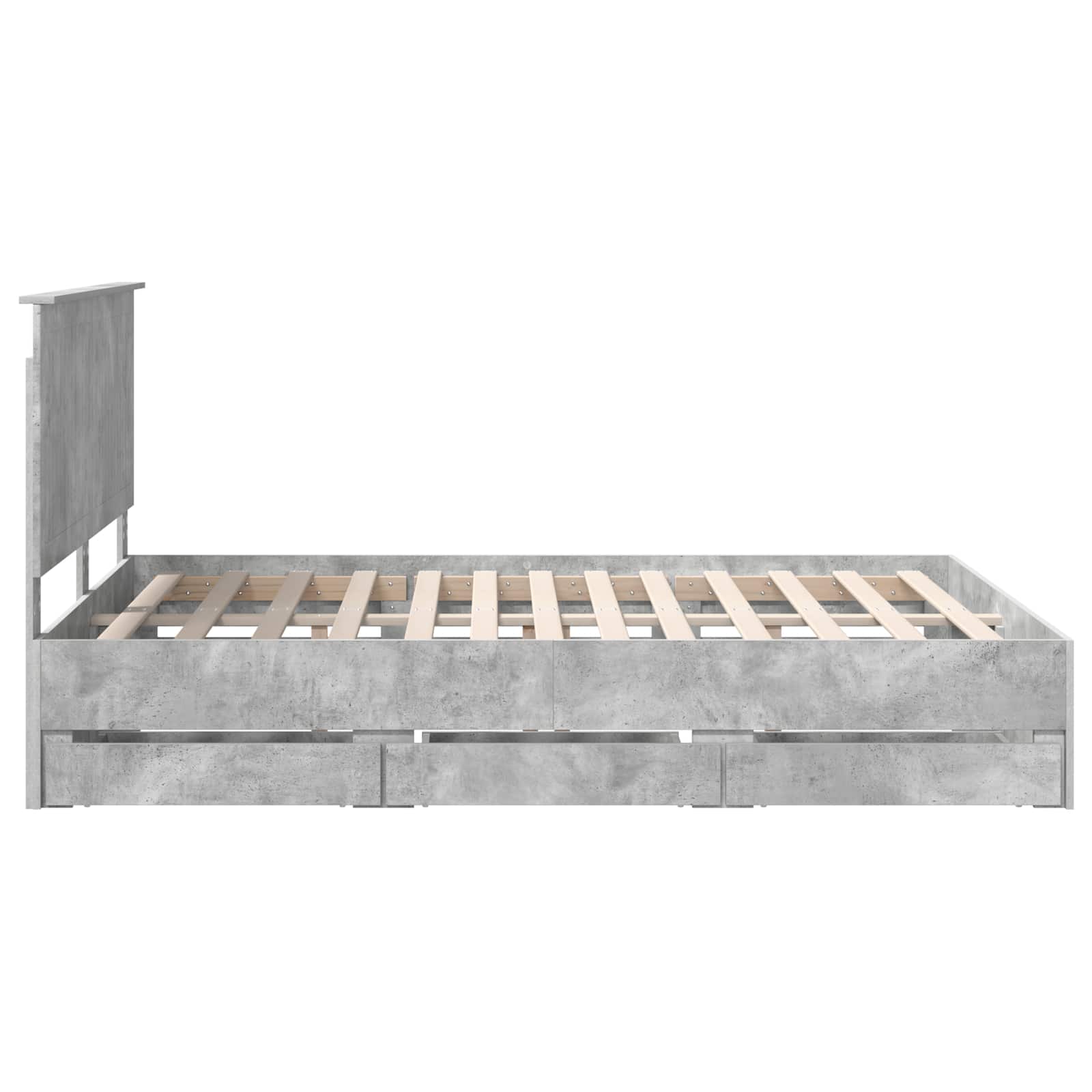 vidaXL Ramka łóżka Betonowy szary 150 x 200 cm Drewno inżynieryjne