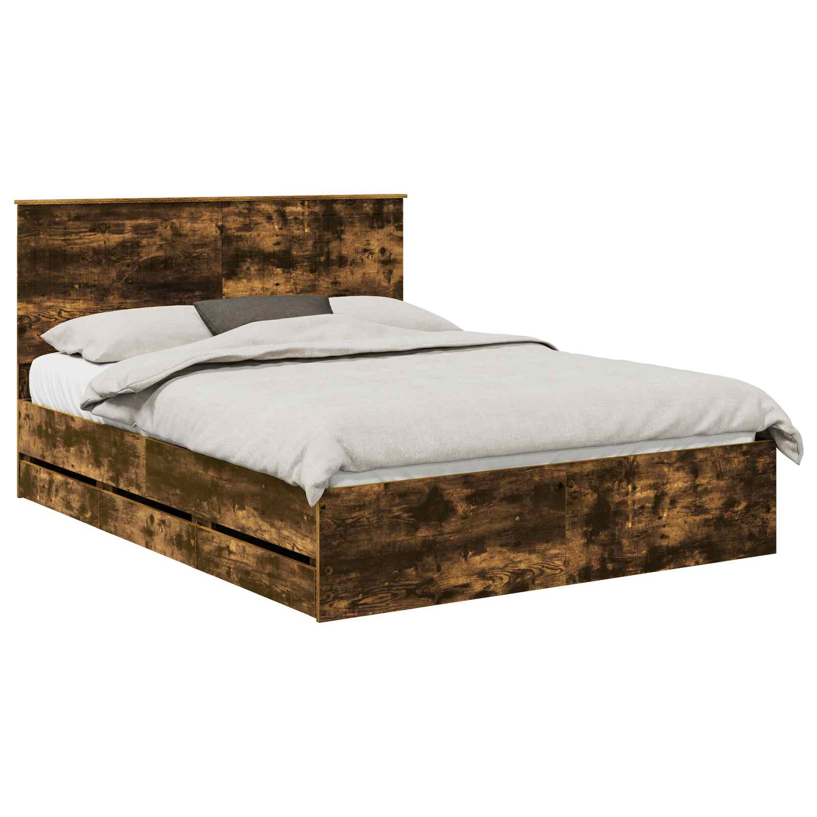 vidaXL Ramka łóżka Dąb wędzony 150 x 200 cm Drewno inżynieryjne