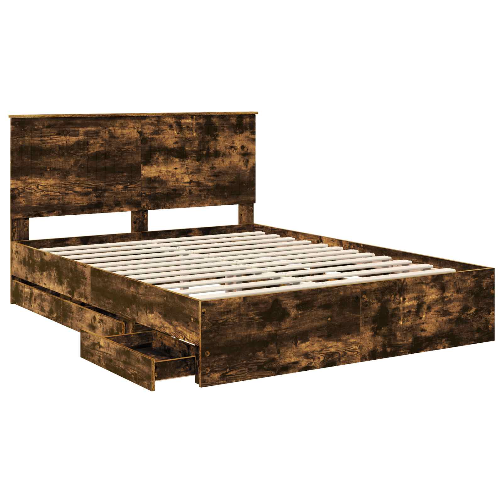vidaXL Ramka łóżka Dąb wędzony 150 x 200 cm Drewno inżynieryjne