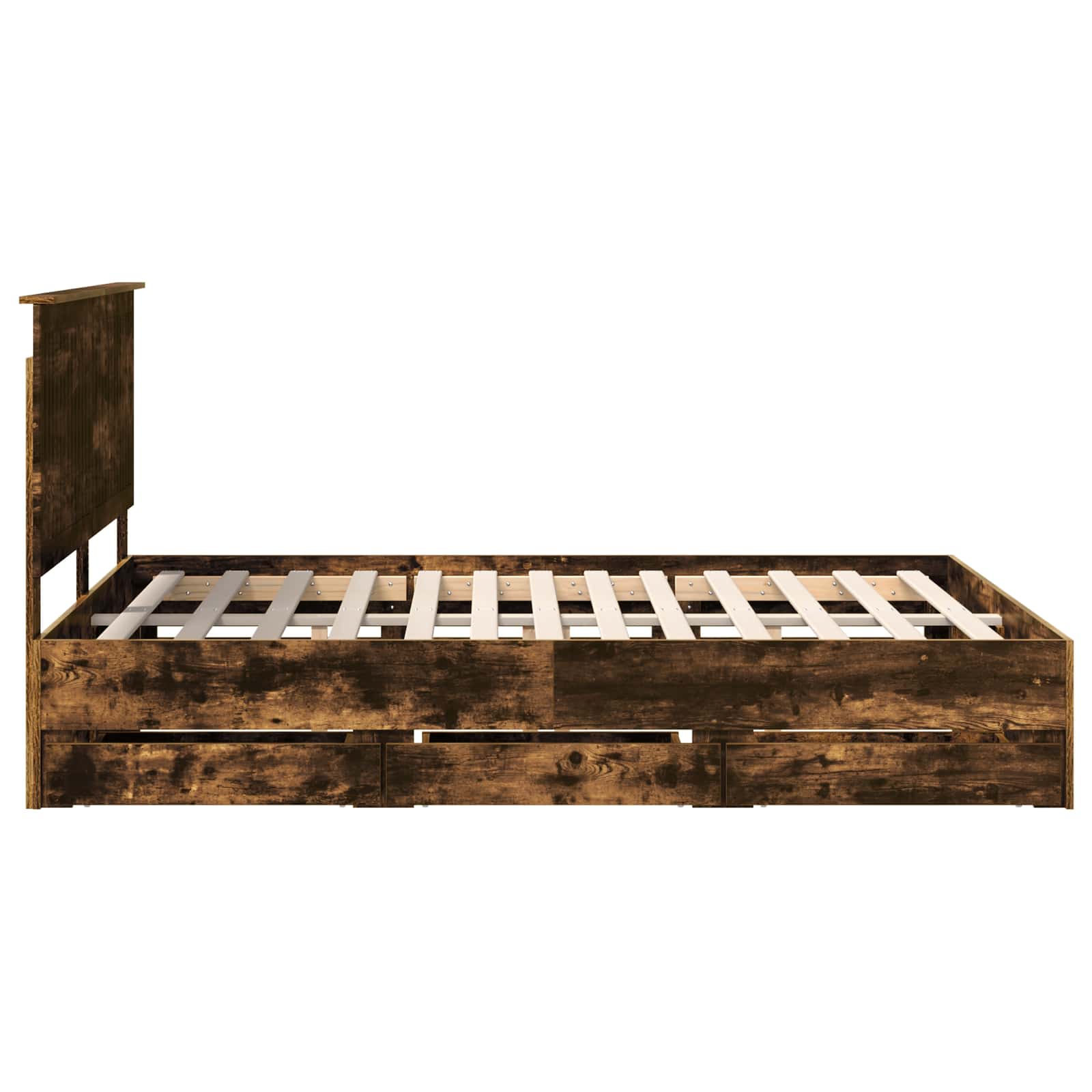 vidaXL Ramka łóżka Dąb wędzony 150 x 200 cm Drewno inżynieryjne