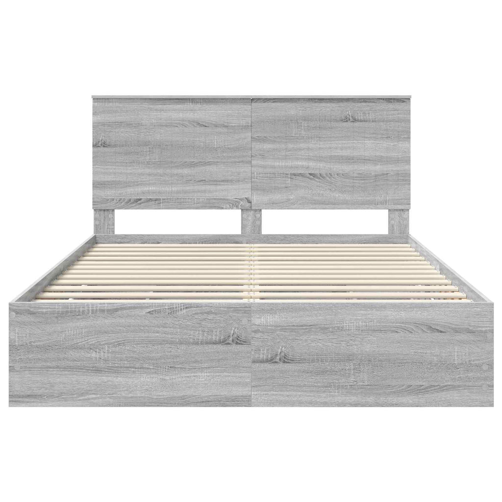 vidaXL Ramka łóżka Szary Sonoma 150 x 200 cm Drewno inżynieryjne
