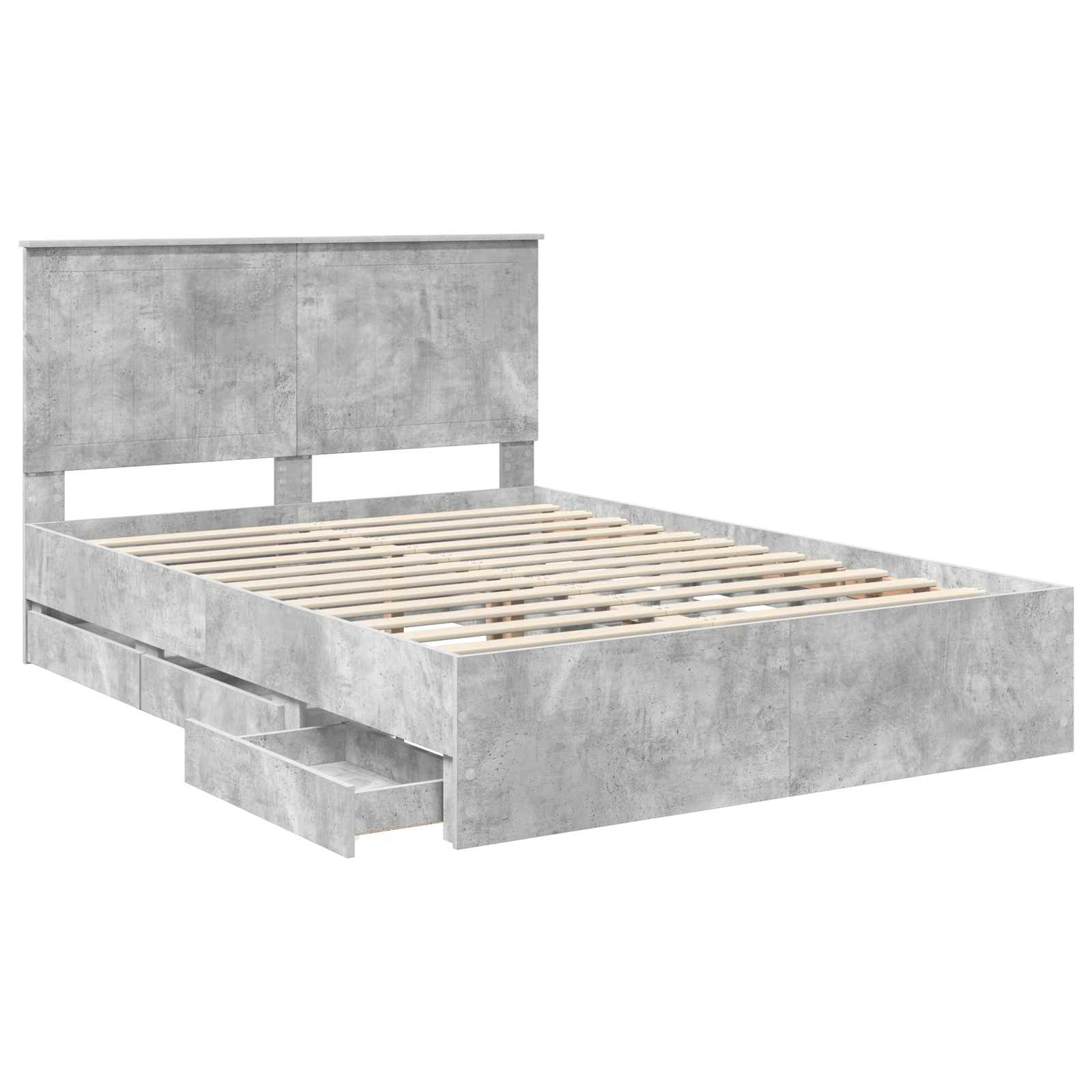vidaXL Ramka łóżka Betonowy szary 140 x 200 cm Drewno inżynieryjne