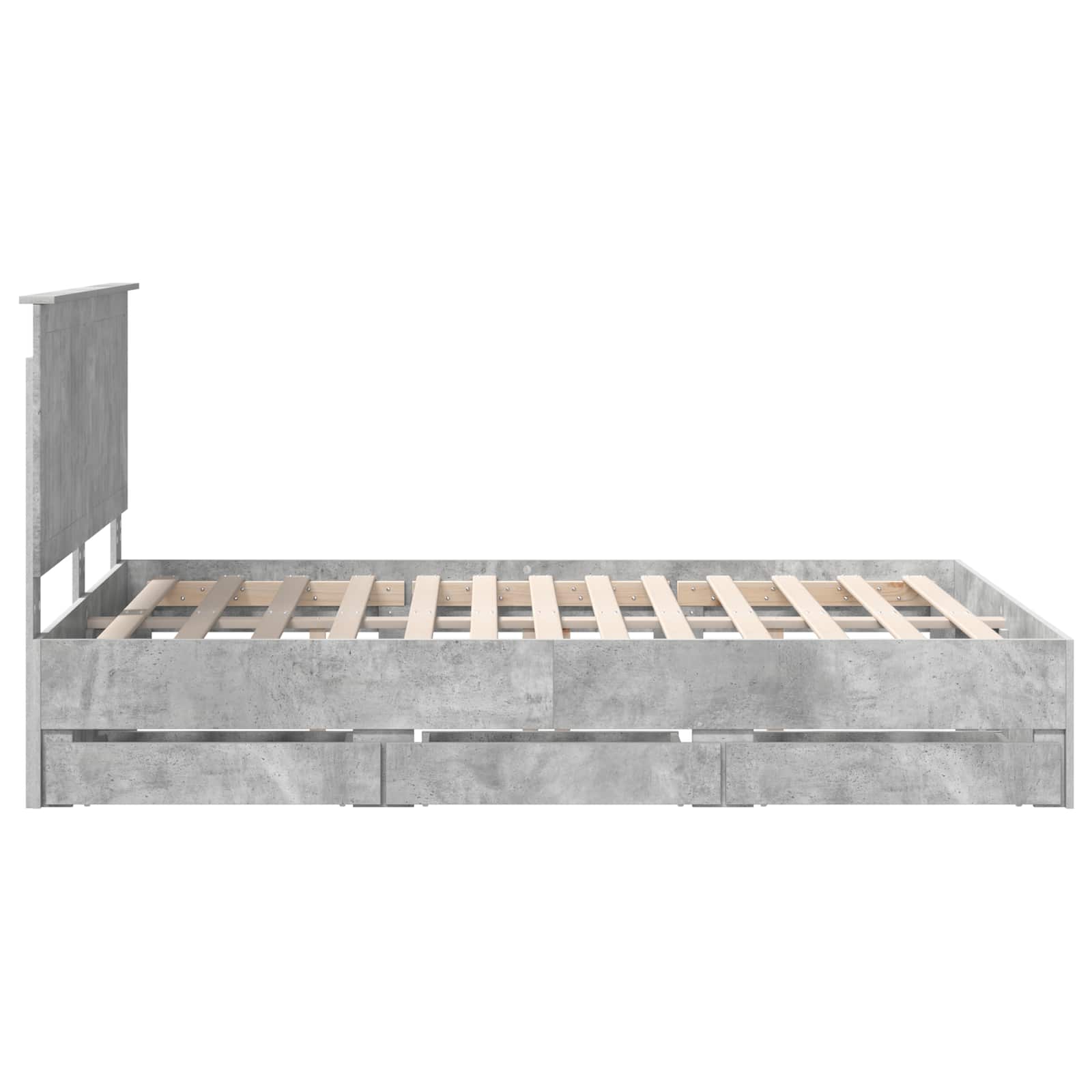 vidaXL Ramka łóżka Betonowy szary 140 x 200 cm Drewno inżynieryjne