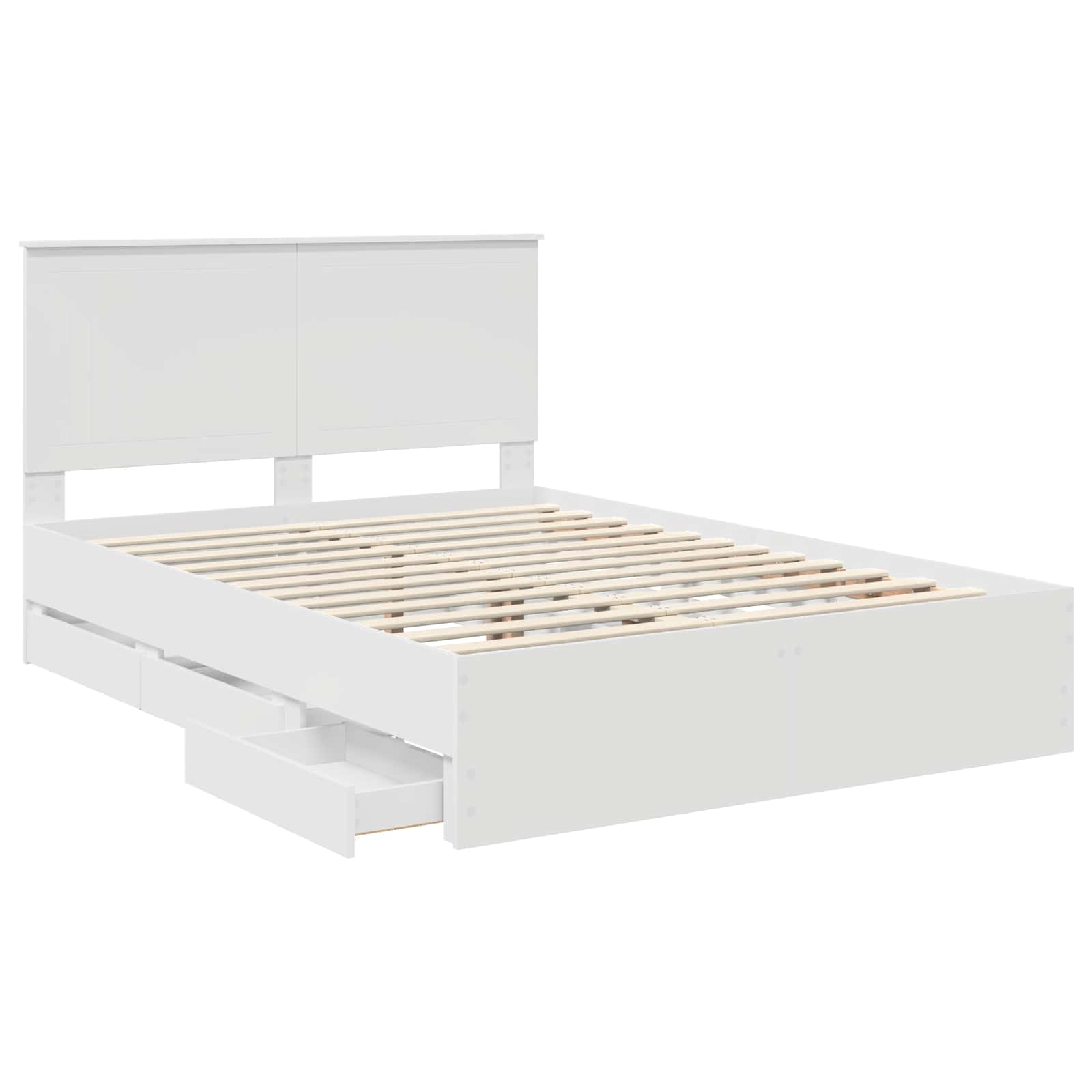 vidaXL Ramka łóżka z szufladą Biały 140 x 190 cm Drewno inżynieryjne