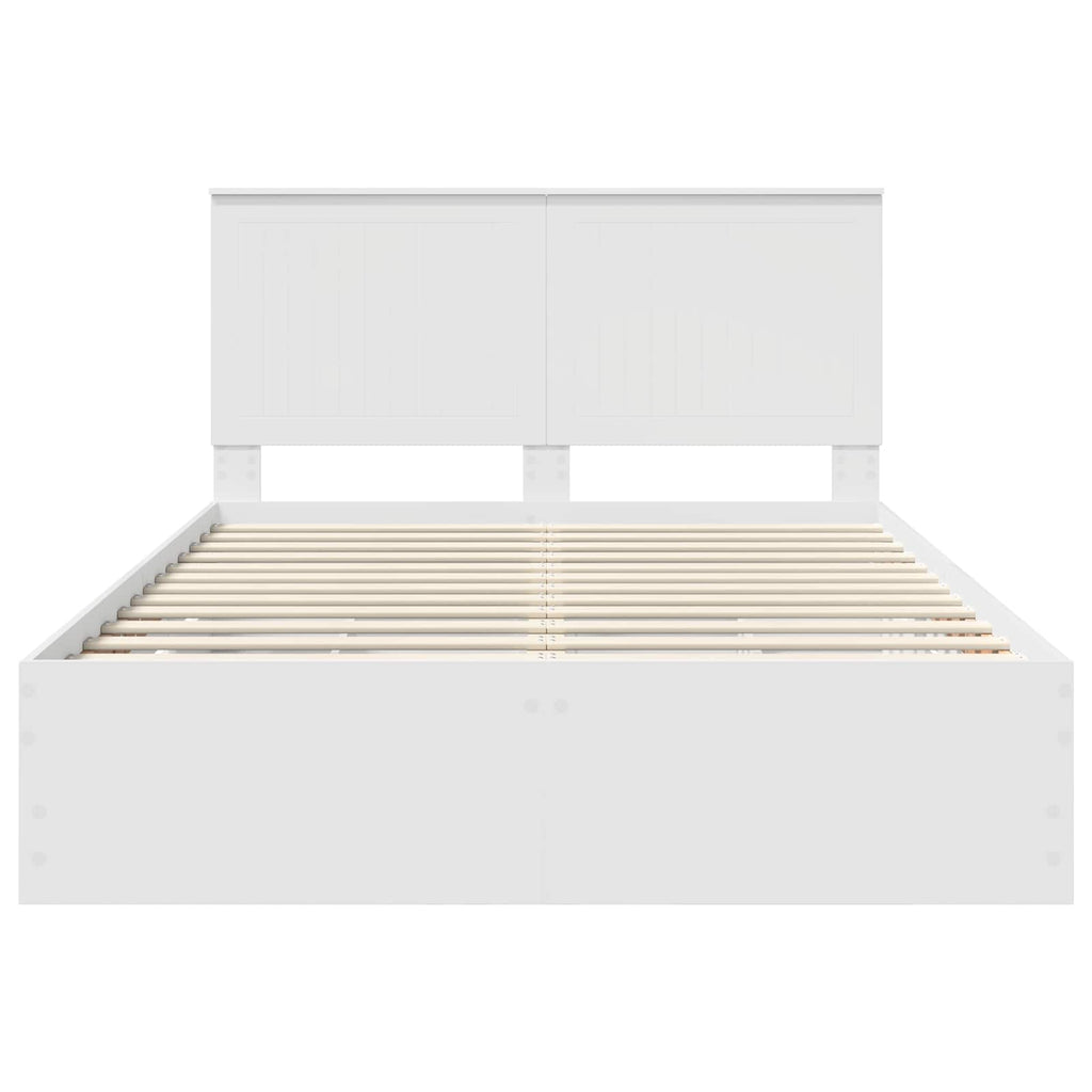 vidaXL Ramka łóżka z szufladą Biały 140 x 190 cm Drewno inżynieryjne