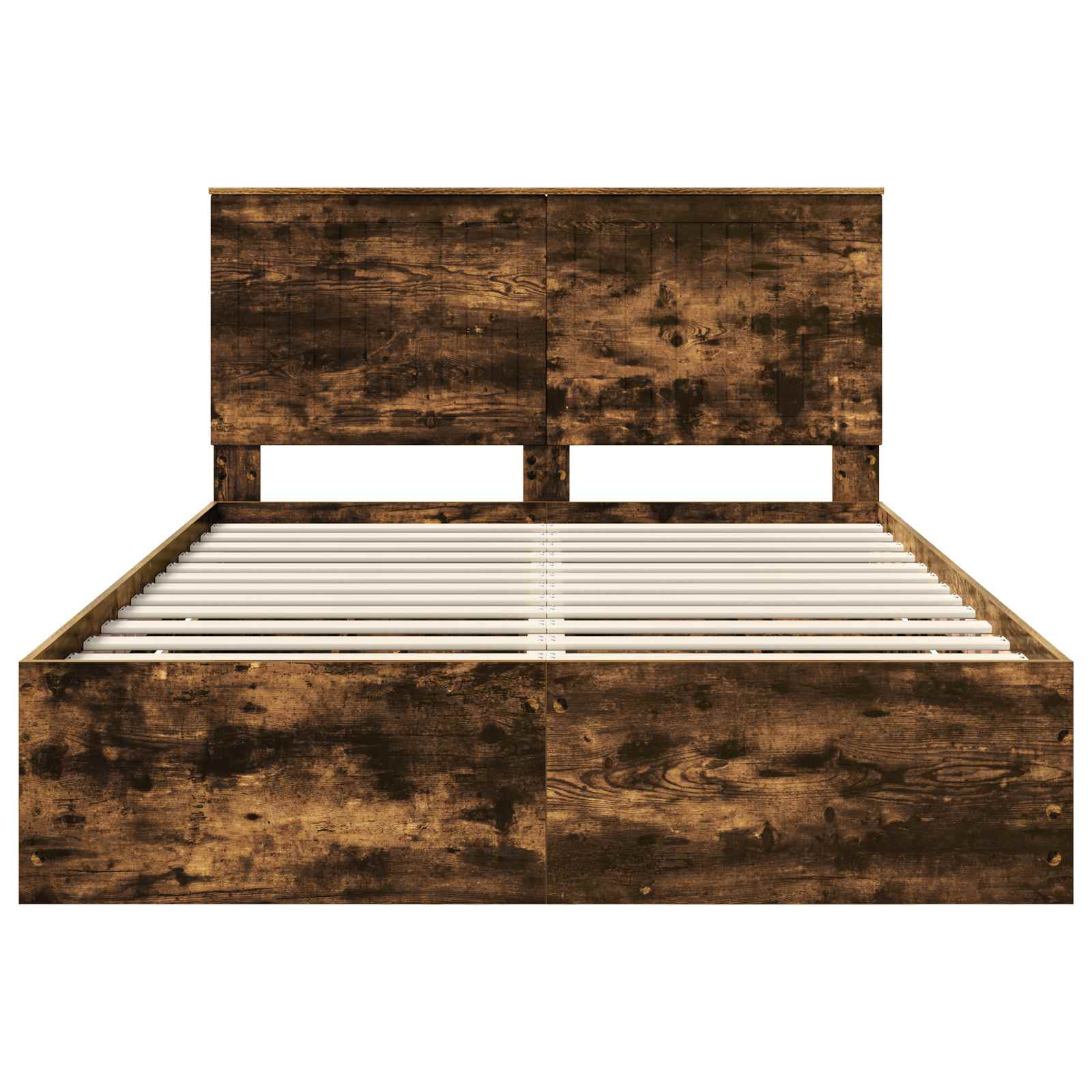 vidaXL Ramka łóżka Dąb wędzony 135 x 190 cm Drewno inżynieryjne