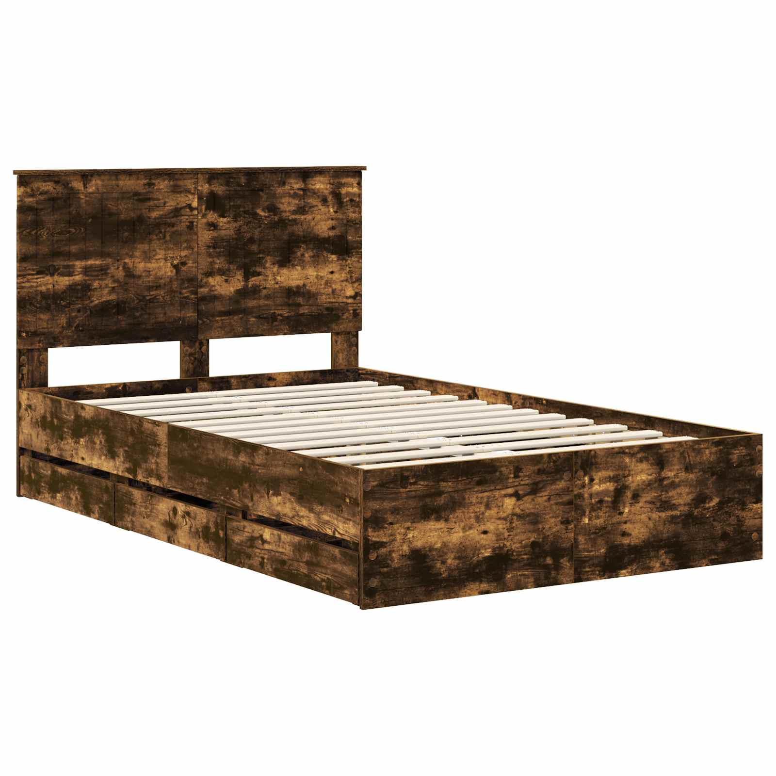 vidaXL Ramka łóżka Dąb wędzony 120 x 200 cm Drewno inżynieryjne