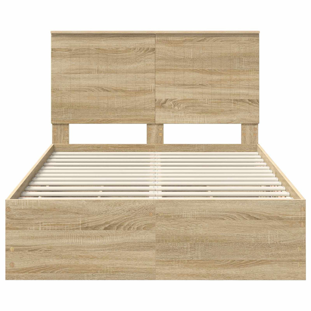 vidaXL Ramka łóżka Dąb Sonoma 120 x 190 cm Drewno inżynieryjne