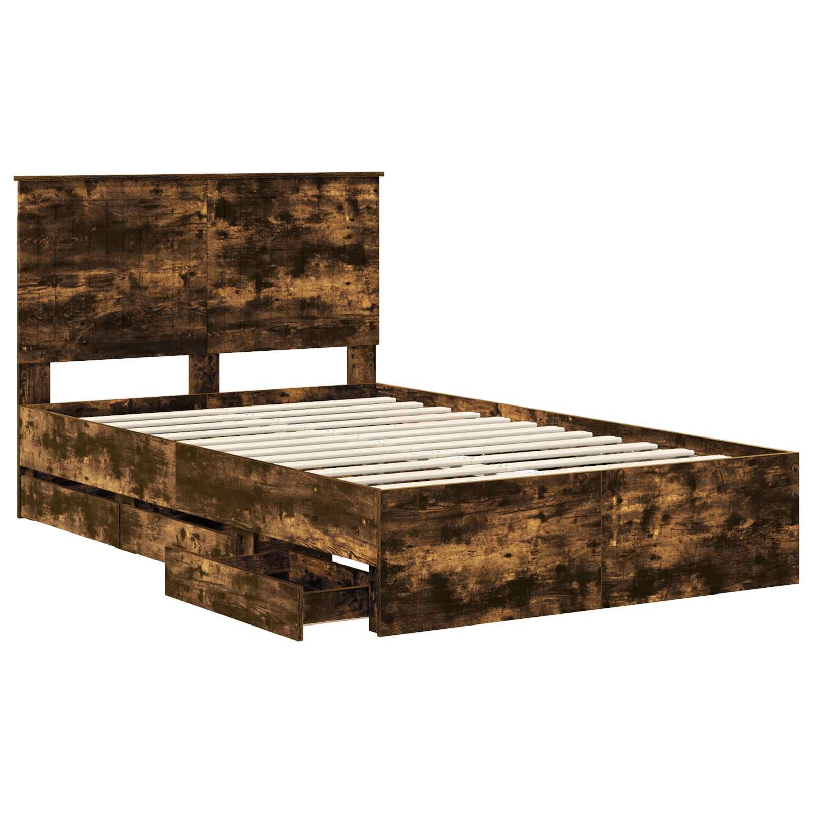 vidaXL Ramka łóżka Dąb wędzony 120 x 190 cm Drewno inżynieryjne