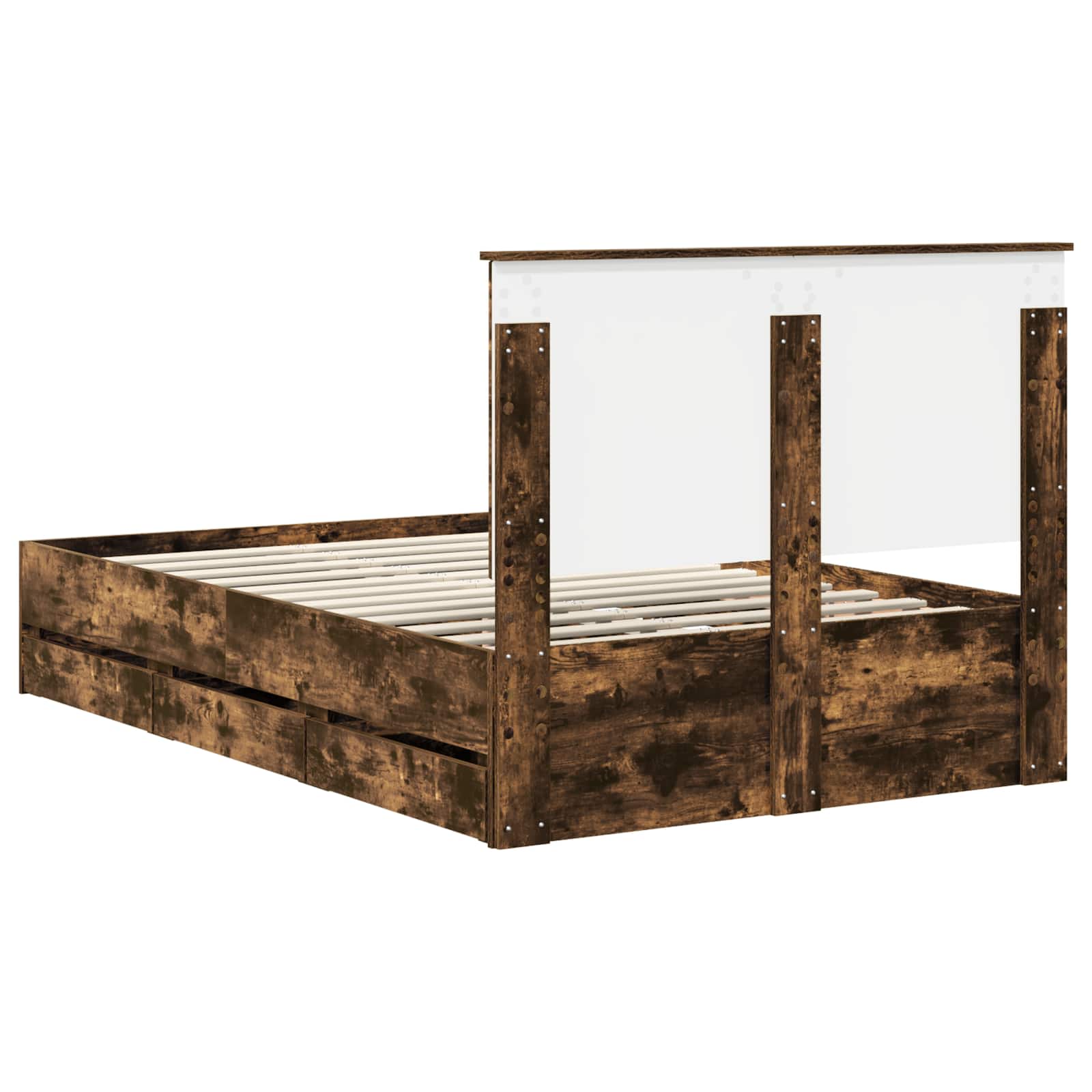 vidaXL Ramka łóżka Dąb wędzony 120 x 190 cm Drewno inżynieryjne