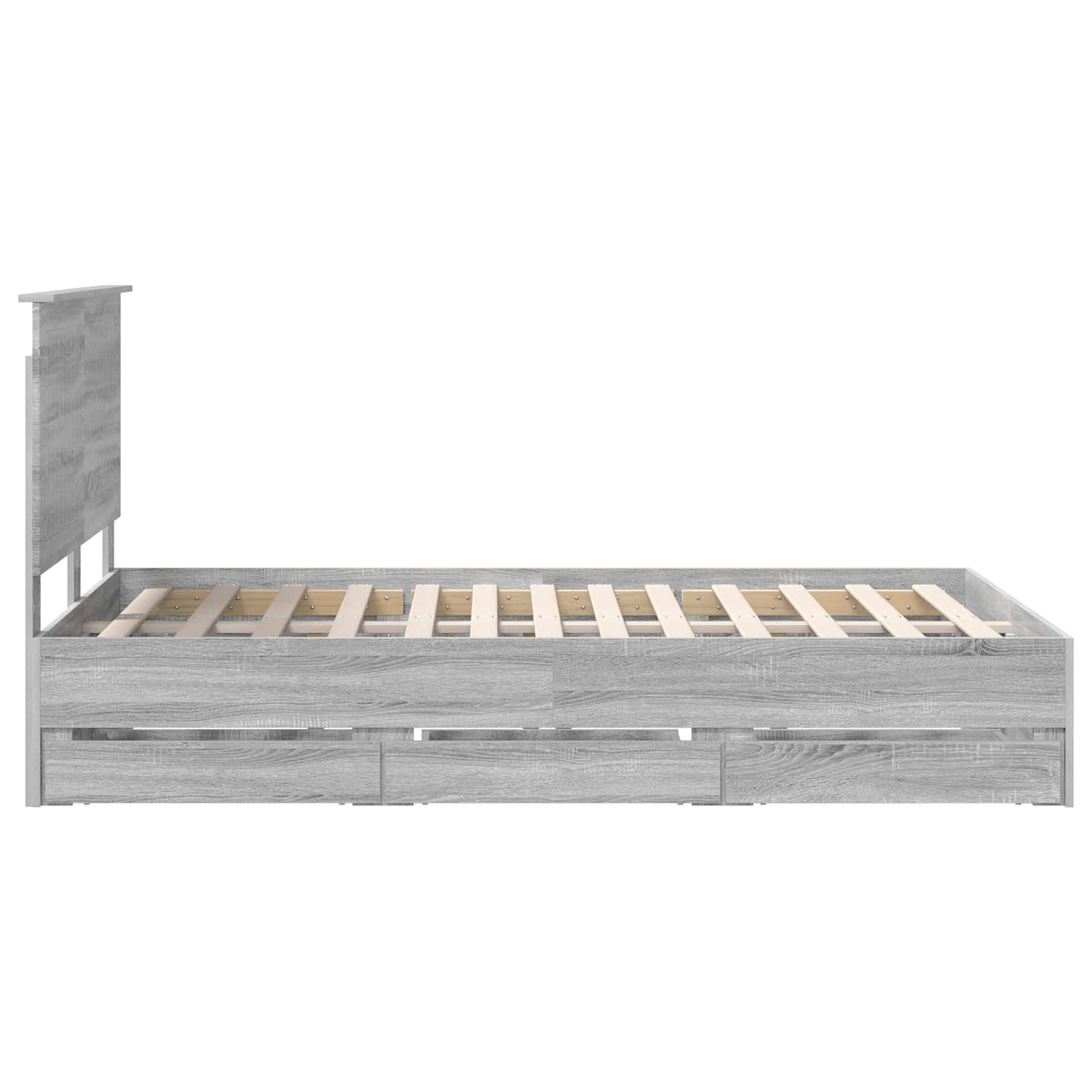 vidaXL Ramka łóżka Szary Sonoma 120 x 190 cm Drewno inżynieryjne