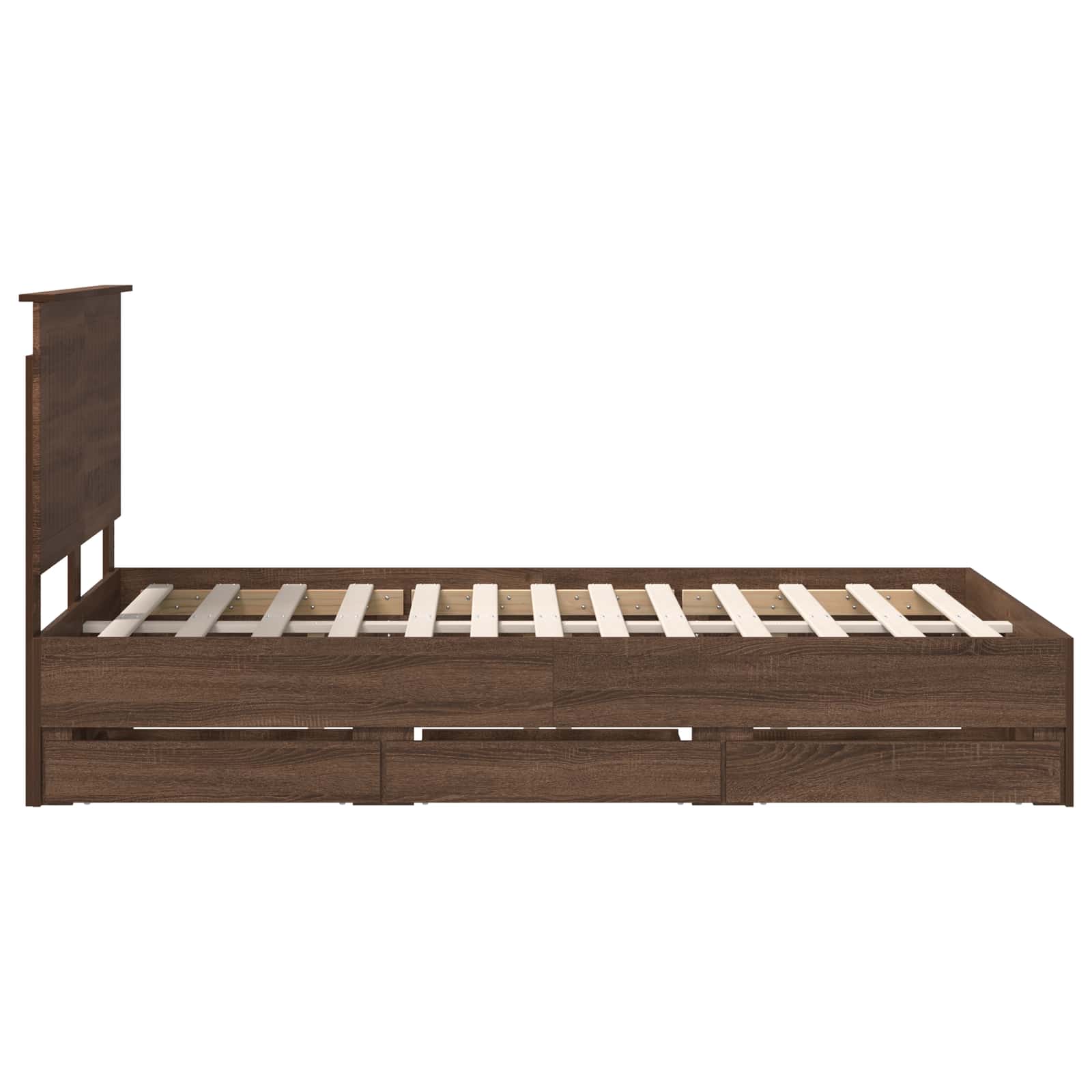vidaXL Ramka łóżka Brązowy dąb 120 x 190 cm Drewno inżynieryjne