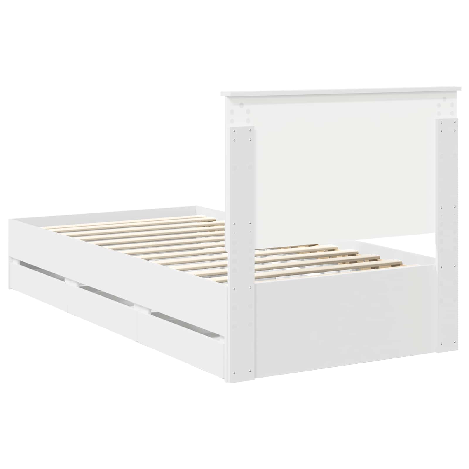 vidaXL Ramka łóżka z szufladą Biały 100 x 200 cm Drewno inżynieryjne