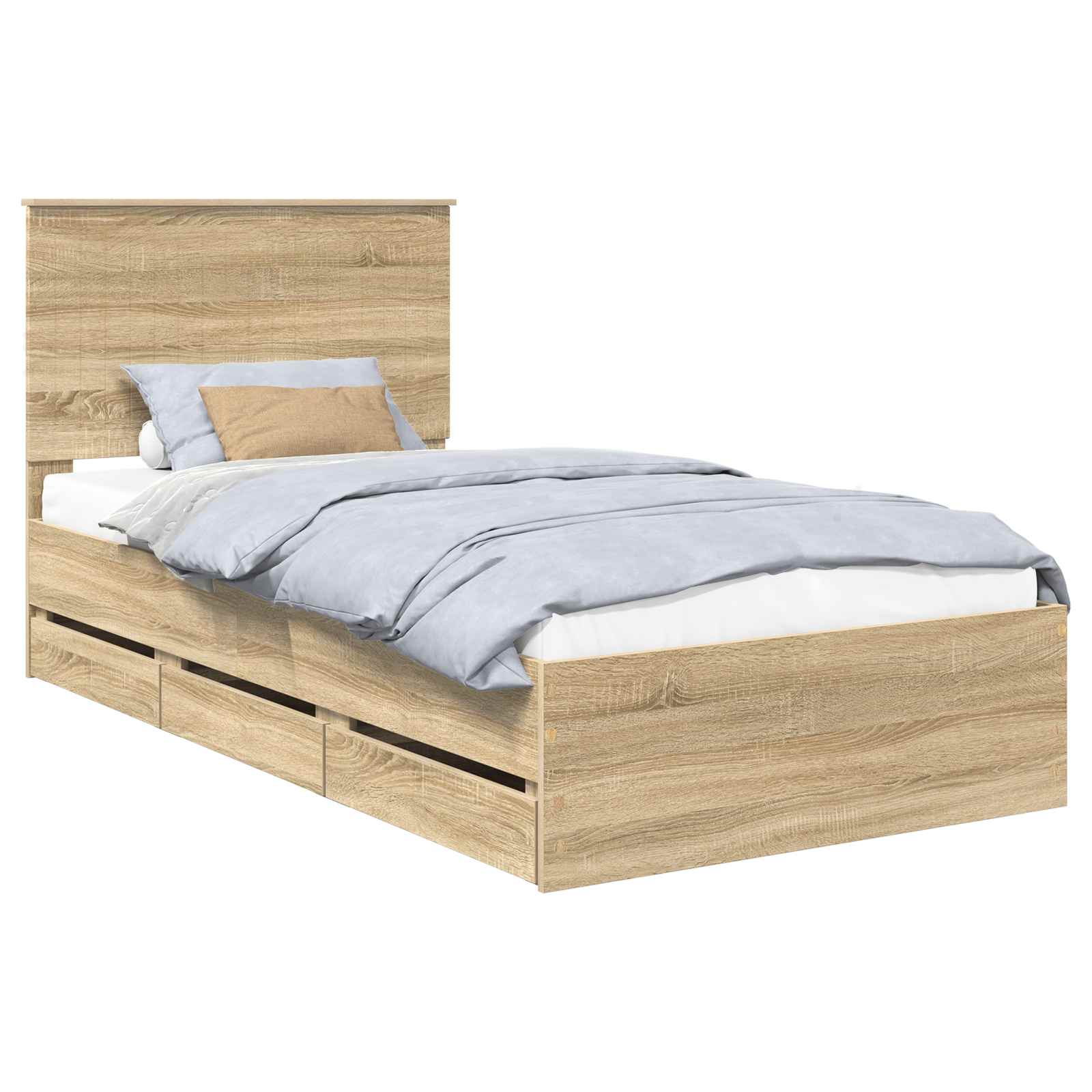 vidaXL Ramka łóżka Dąb Sonoma 100 x 200 cm Drewno inżynieryjne
