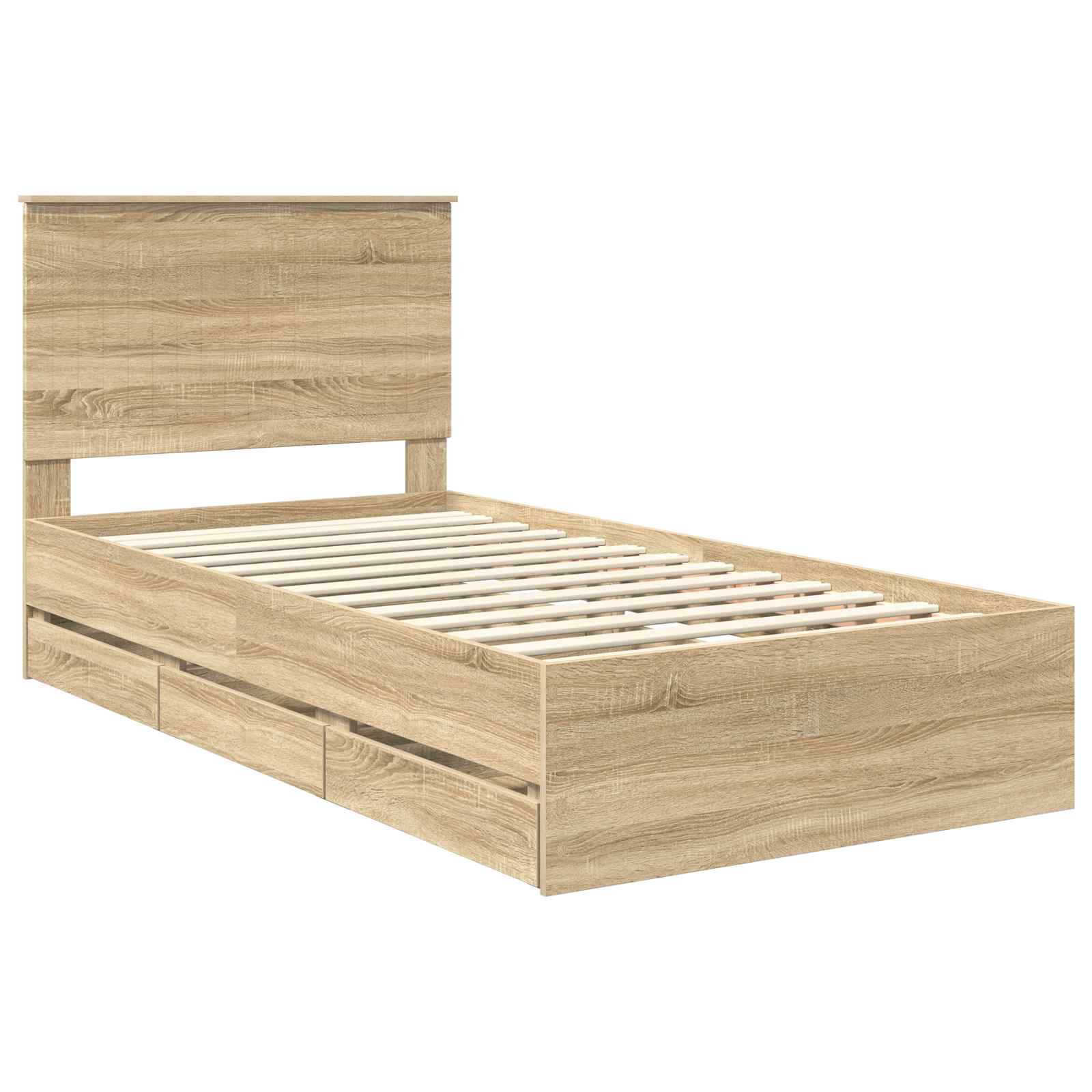 vidaXL Ramka łóżka Dąb Sonoma 100 x 200 cm Drewno inżynieryjne