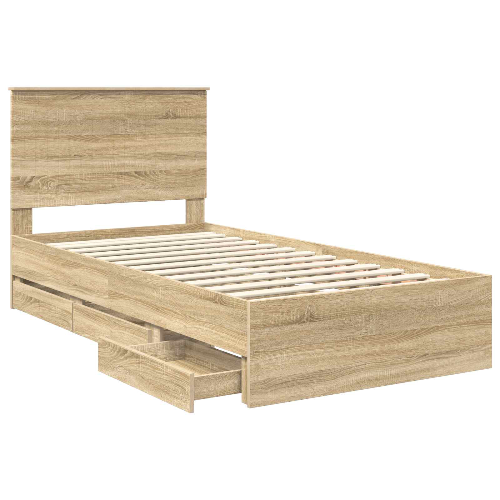 vidaXL Ramka łóżka Dąb Sonoma 100 x 200 cm Drewno inżynieryjne