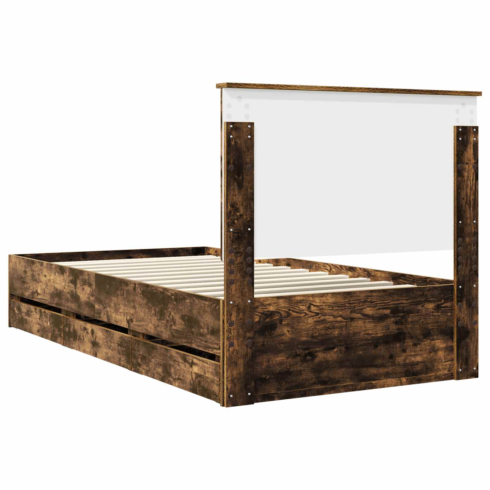 vidaXL Ramka łóżka Dąb wędzony 100 x 200 cm Drewno inżynieryjne