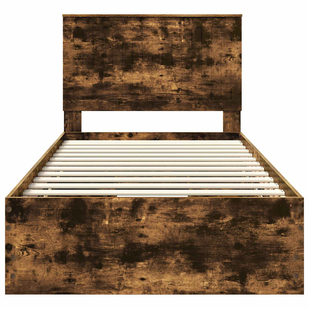 vidaXL Ramka łóżka Dąb wędzony 100 x 200 cm Drewno inżynieryjne