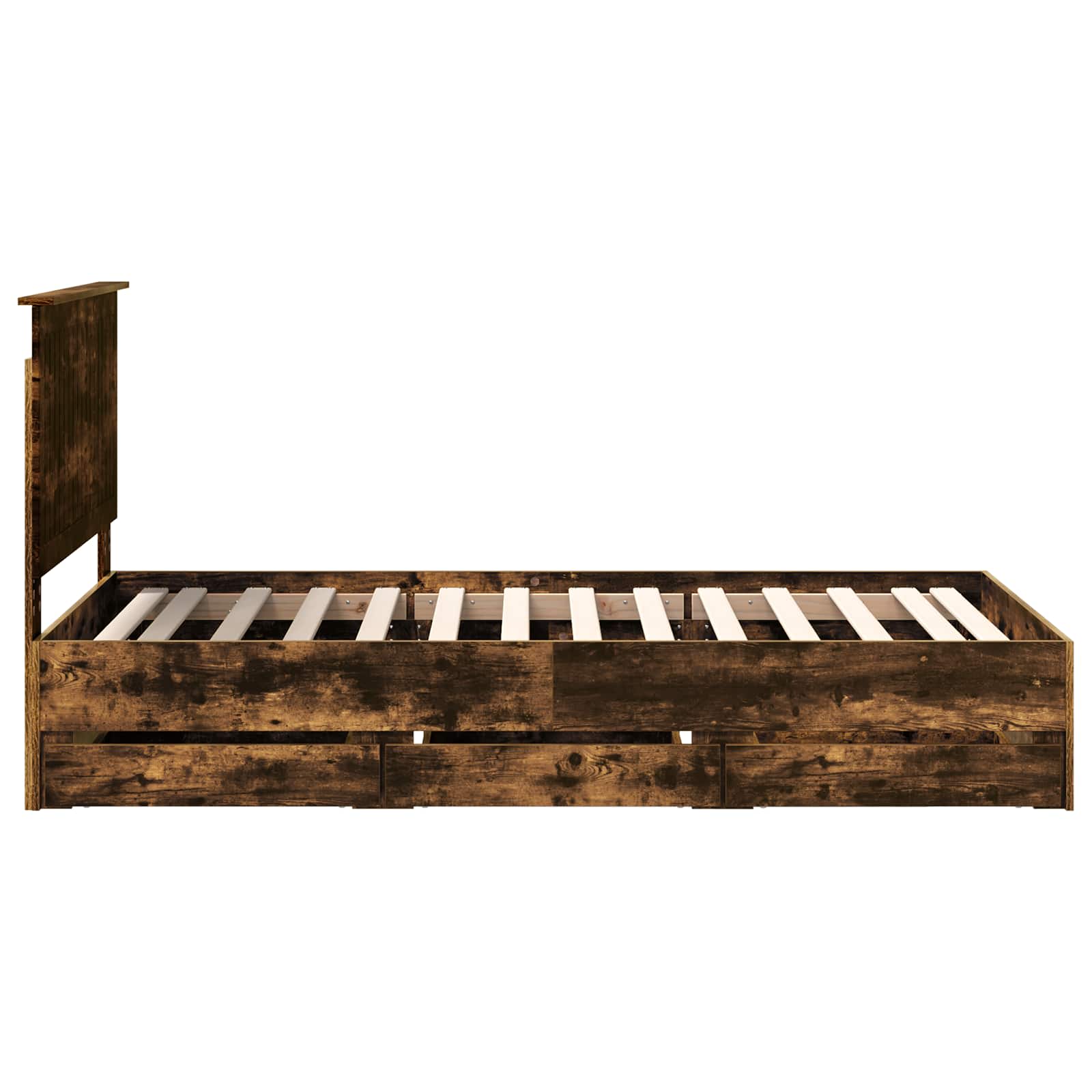 vidaXL Ramka łóżka Dąb wędzony 100 x 200 cm Drewno inżynieryjne