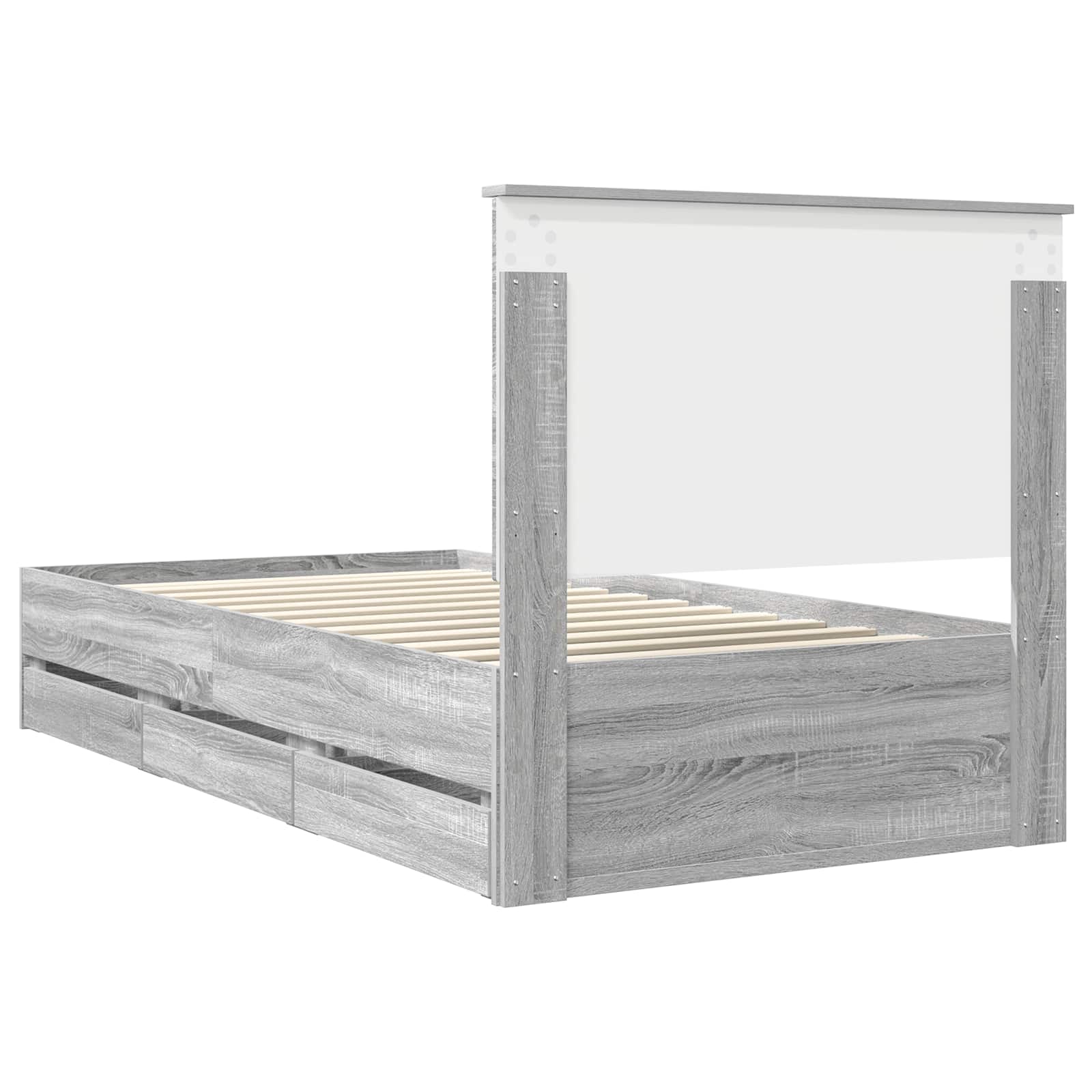 vidaXL Ramka łóżka Szary Sonoma 100 x 200 cm Drewno inżynieryjne