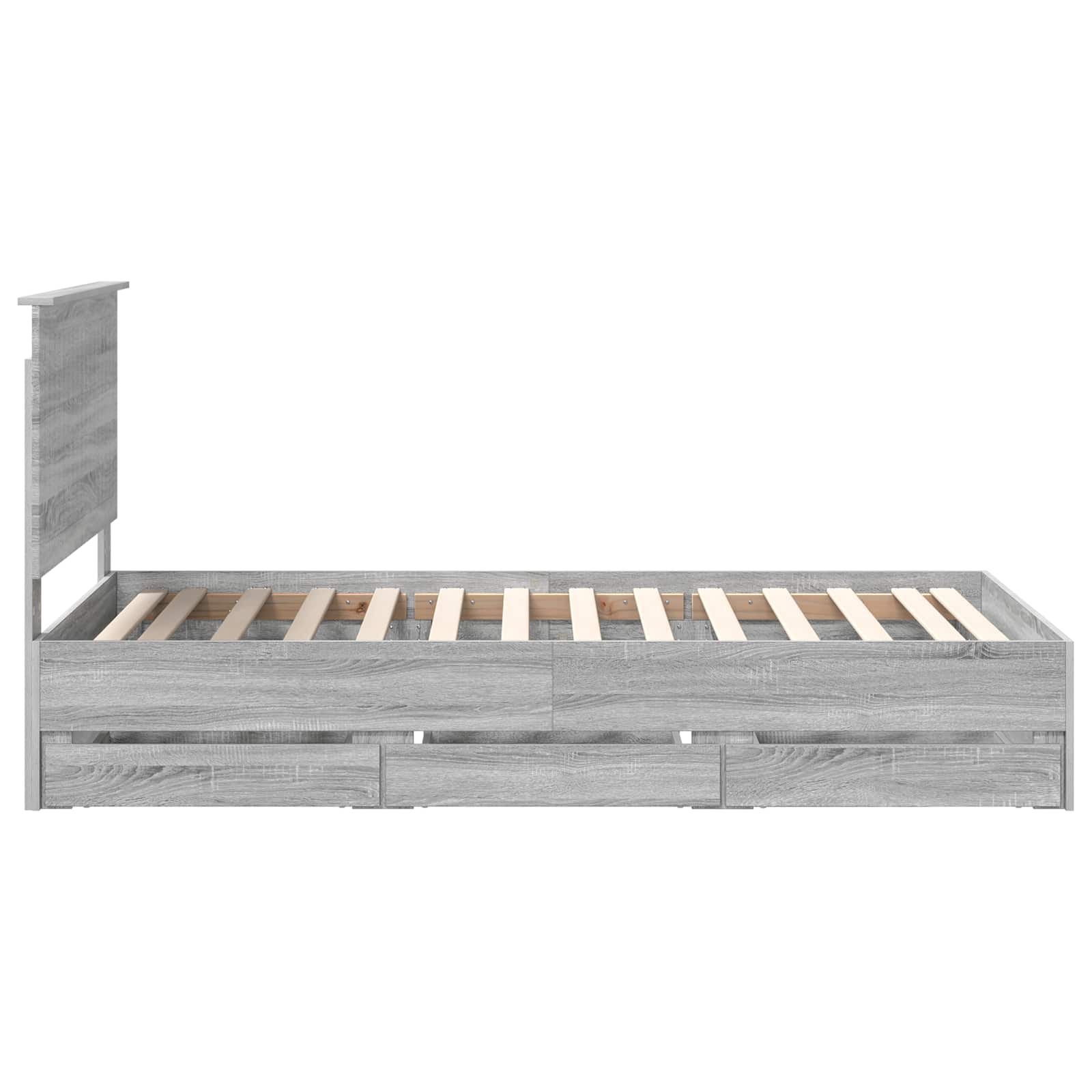 vidaXL Ramka łóżka Szary Sonoma 100 x 200 cm Drewno inżynieryjne