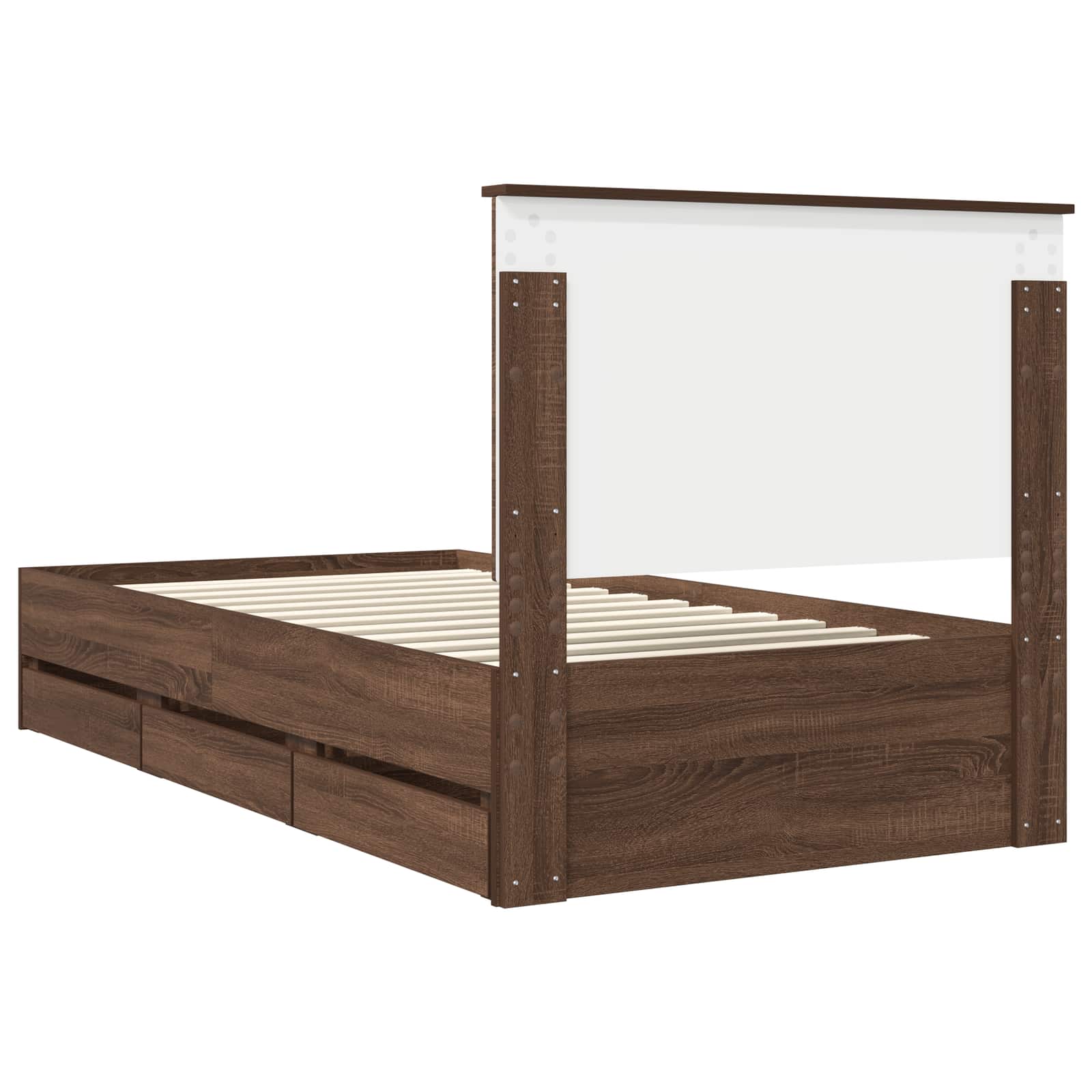vidaXL Ramka łóżka Brązowy dąb 100 x 200 cm Drewno inżynieryjne