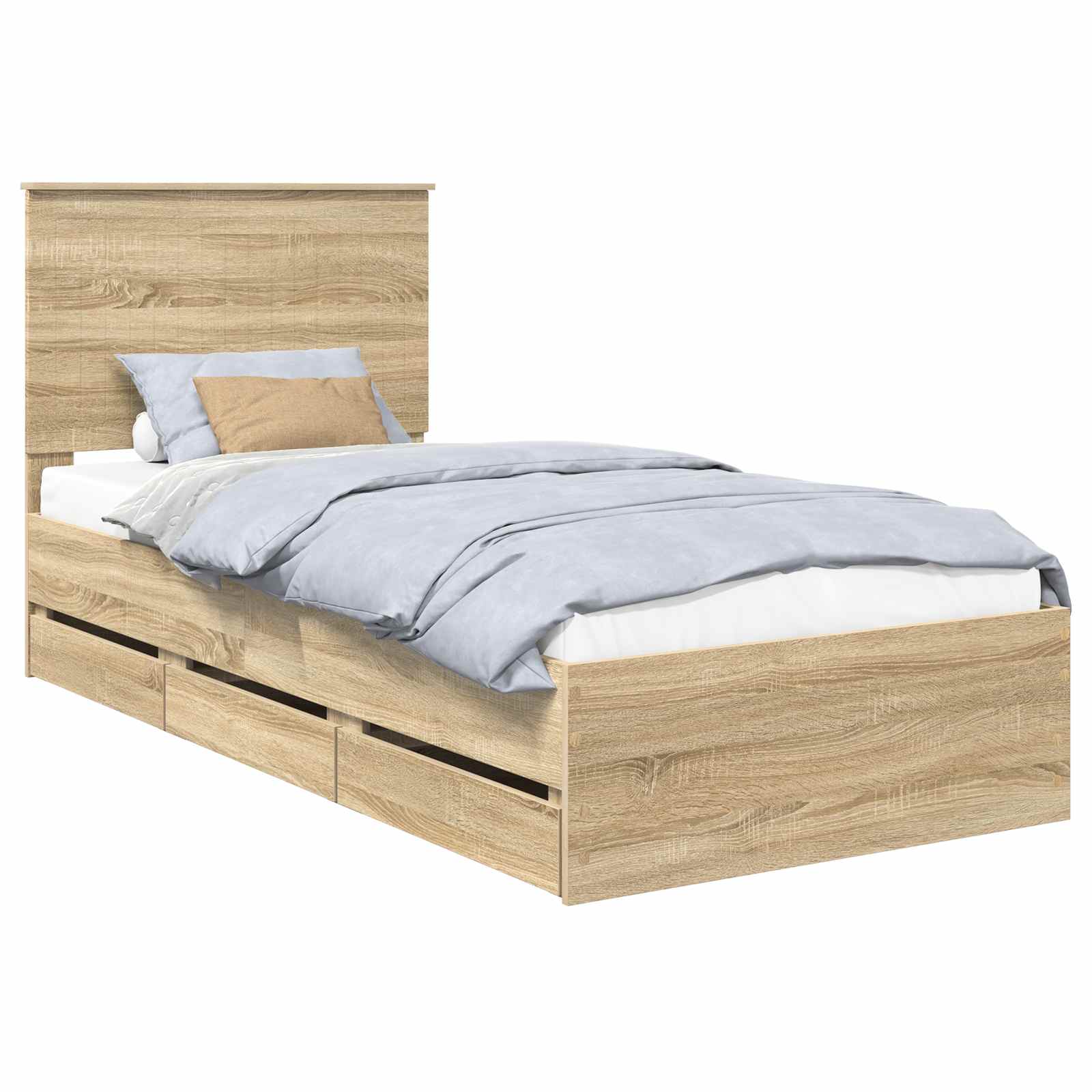 vidaXL Ramka łóżka Dąb Sonoma 90 x 200 cm Drewno inżynieryjne