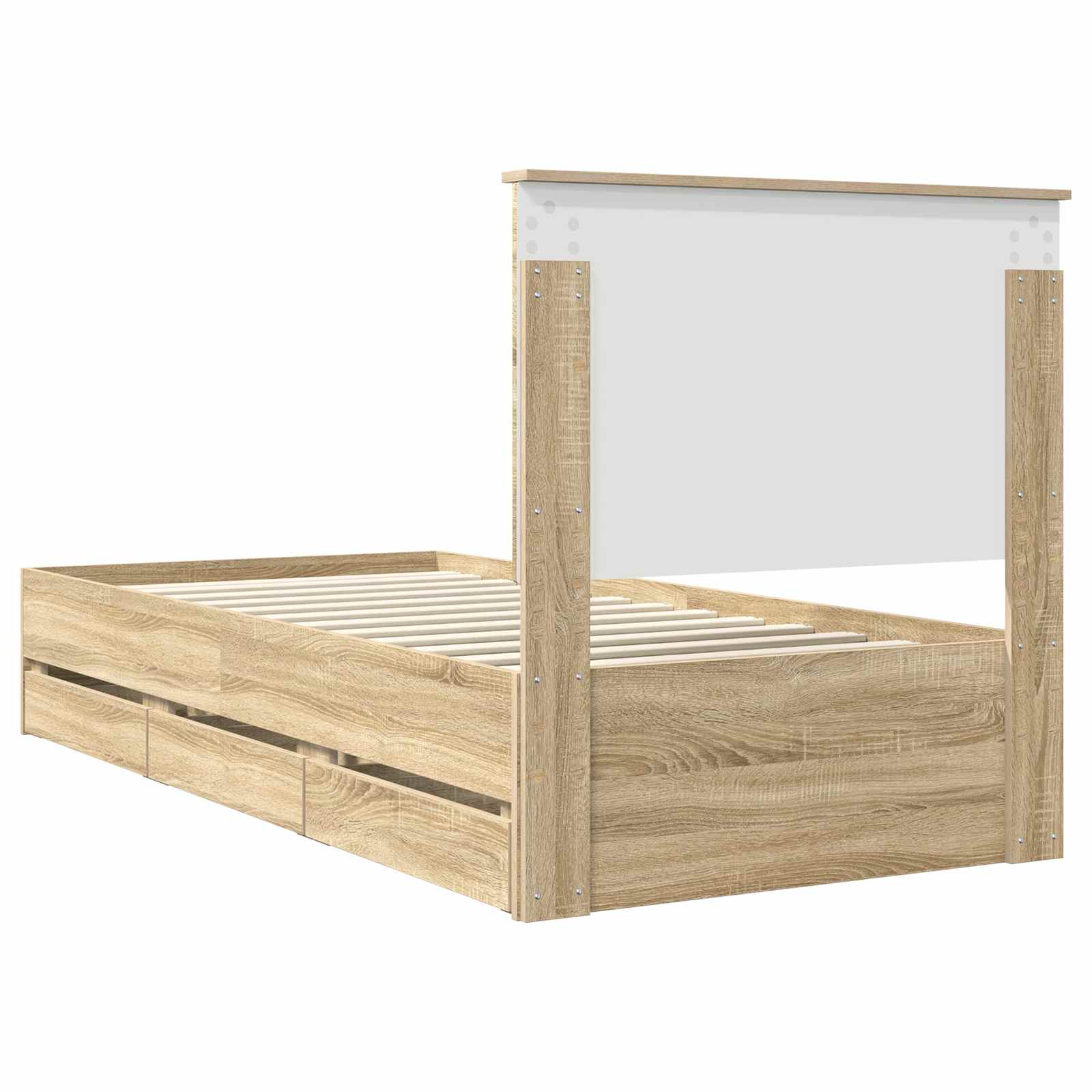 vidaXL Ramka łóżka Dąb Sonoma 90 x 200 cm Drewno inżynieryjne