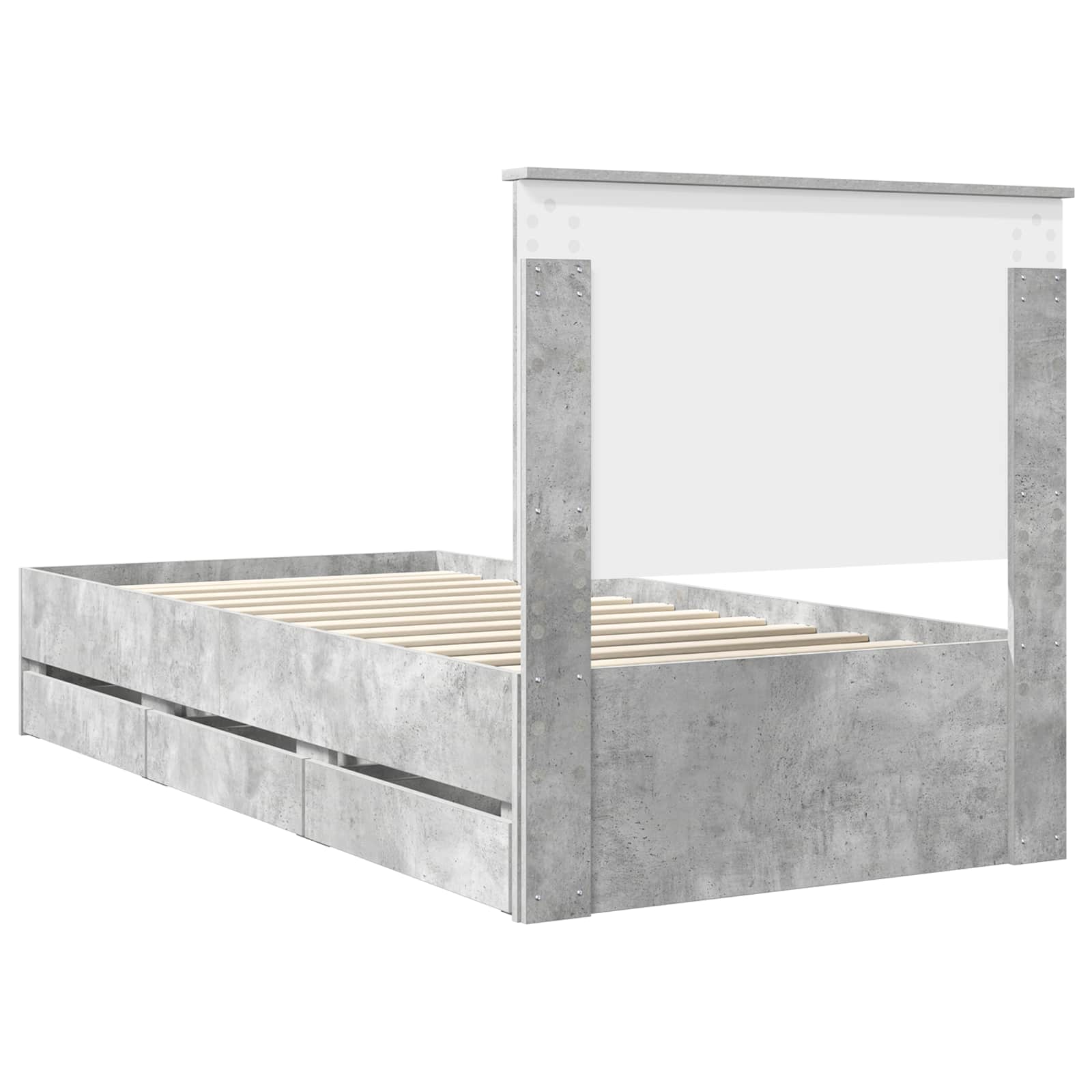 vidaXL Ramka łóżka Betonowy szary 90 x 200 cm Drewno inżynieryjne